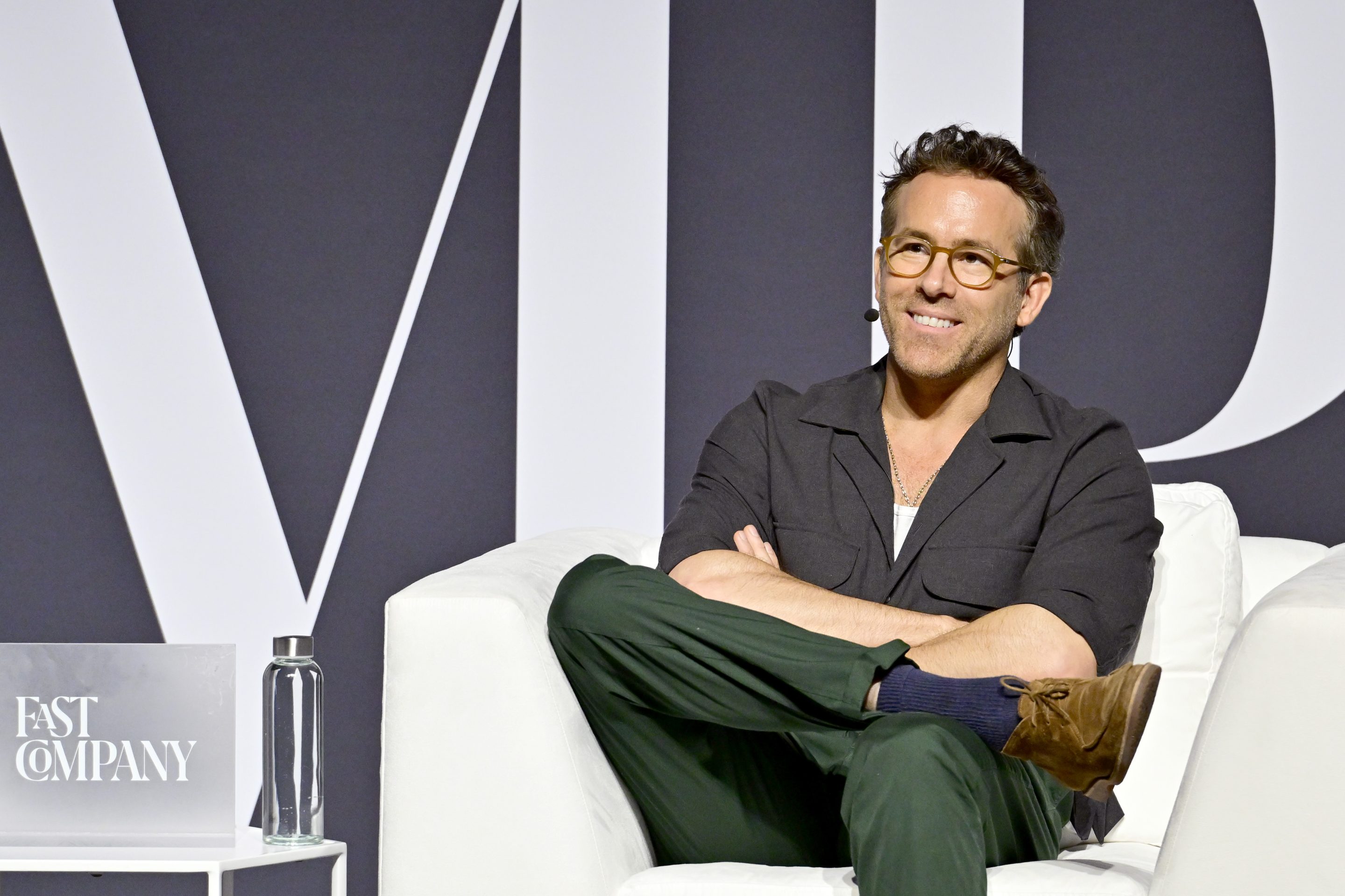 Ryan Reynolds speaks onstage during the Fast Company Innovation Festival.