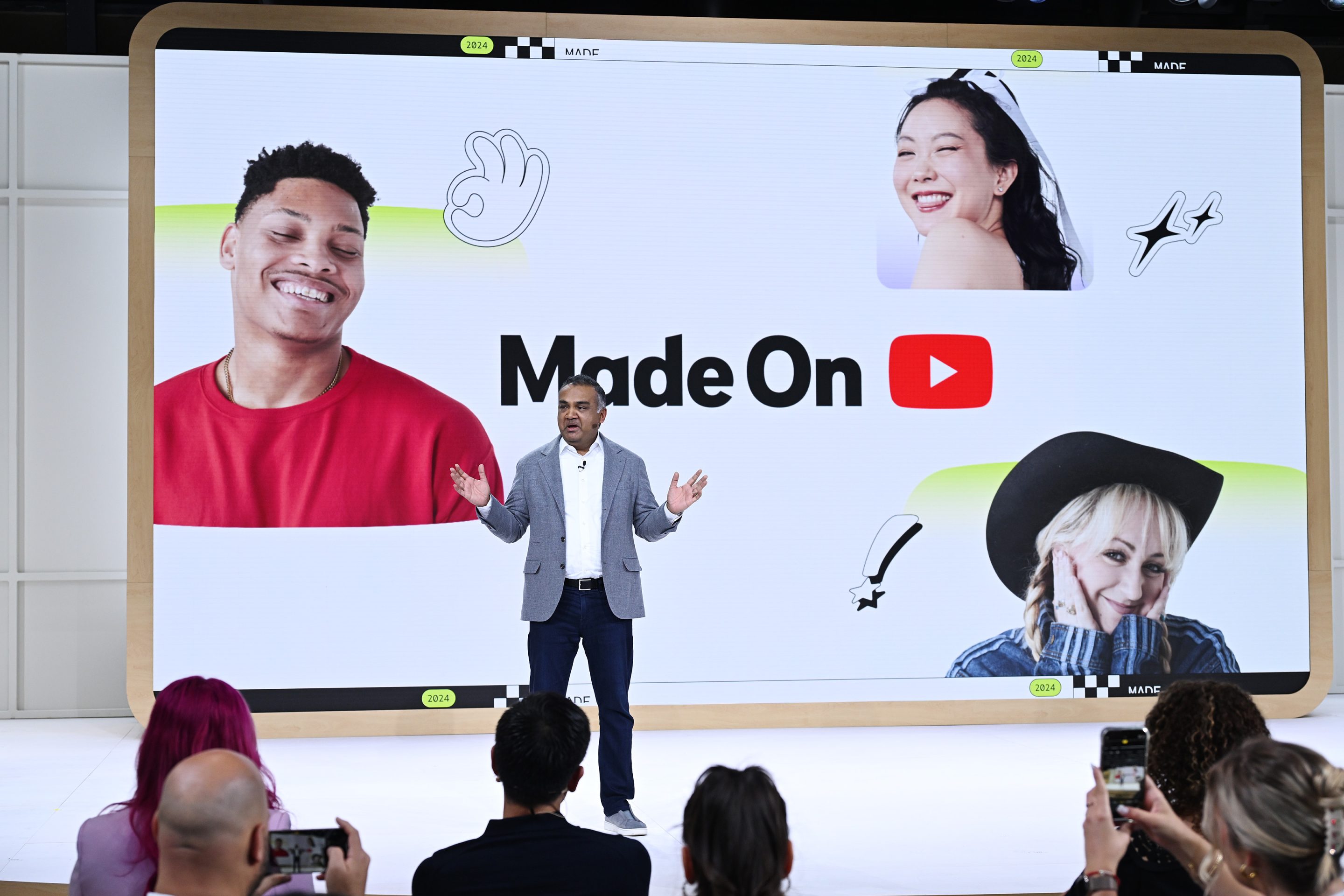 YouTube CEO Neal Mohan speaks onstage.