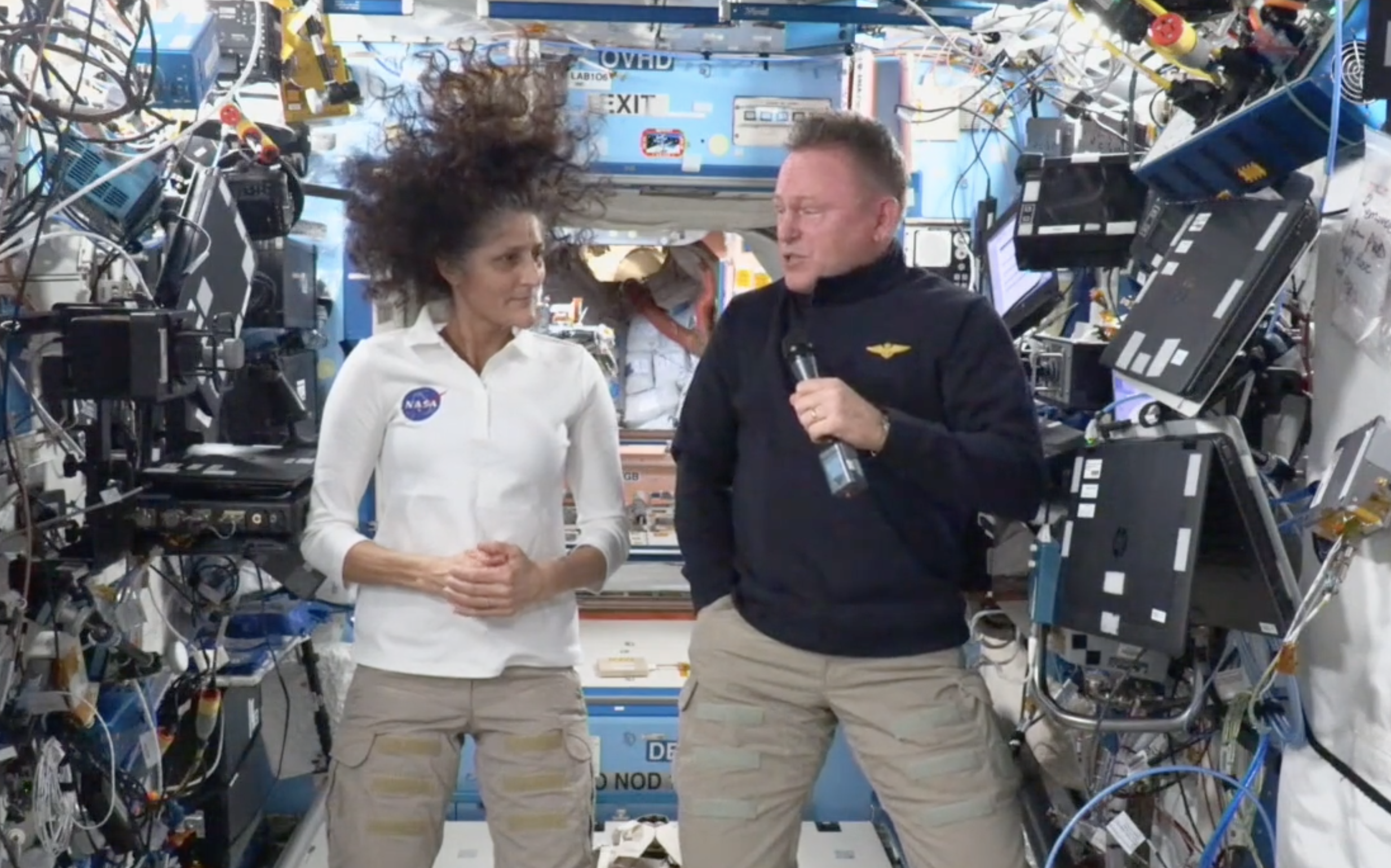 Stranded NASA astronauts Suni Williams and Butch Wilmore speak to the media on Sep. 13.