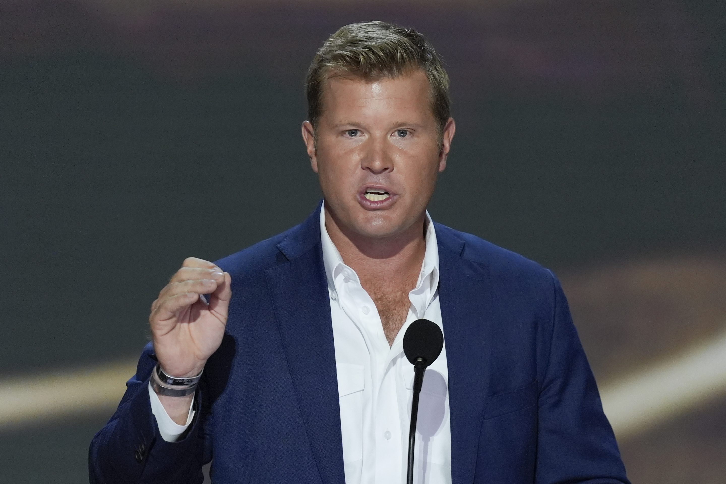 Tim Sheehy speaking at the RNC.