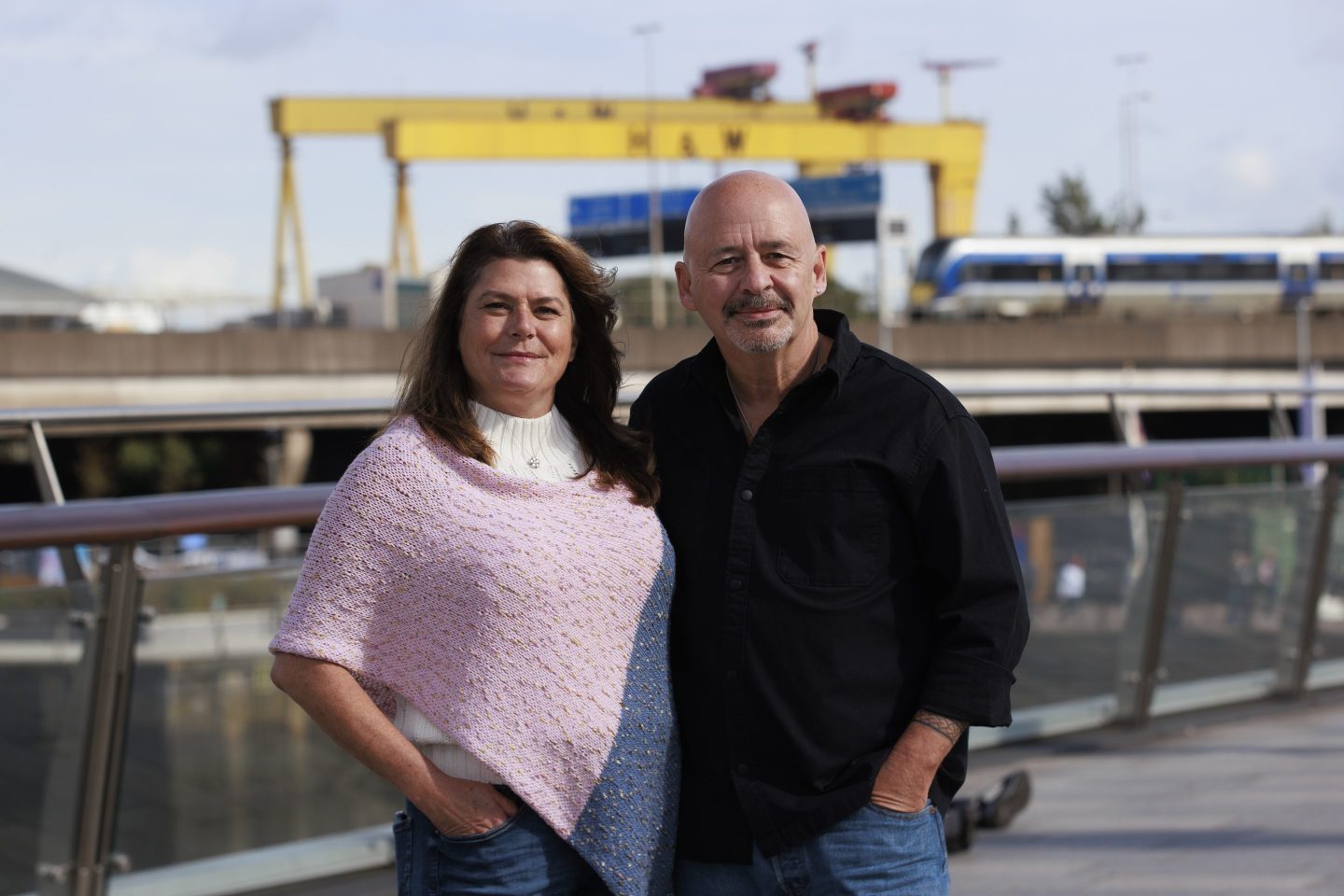 Angela Harsanyi and Gian Perroni were among the passengers stuck in Belfast.