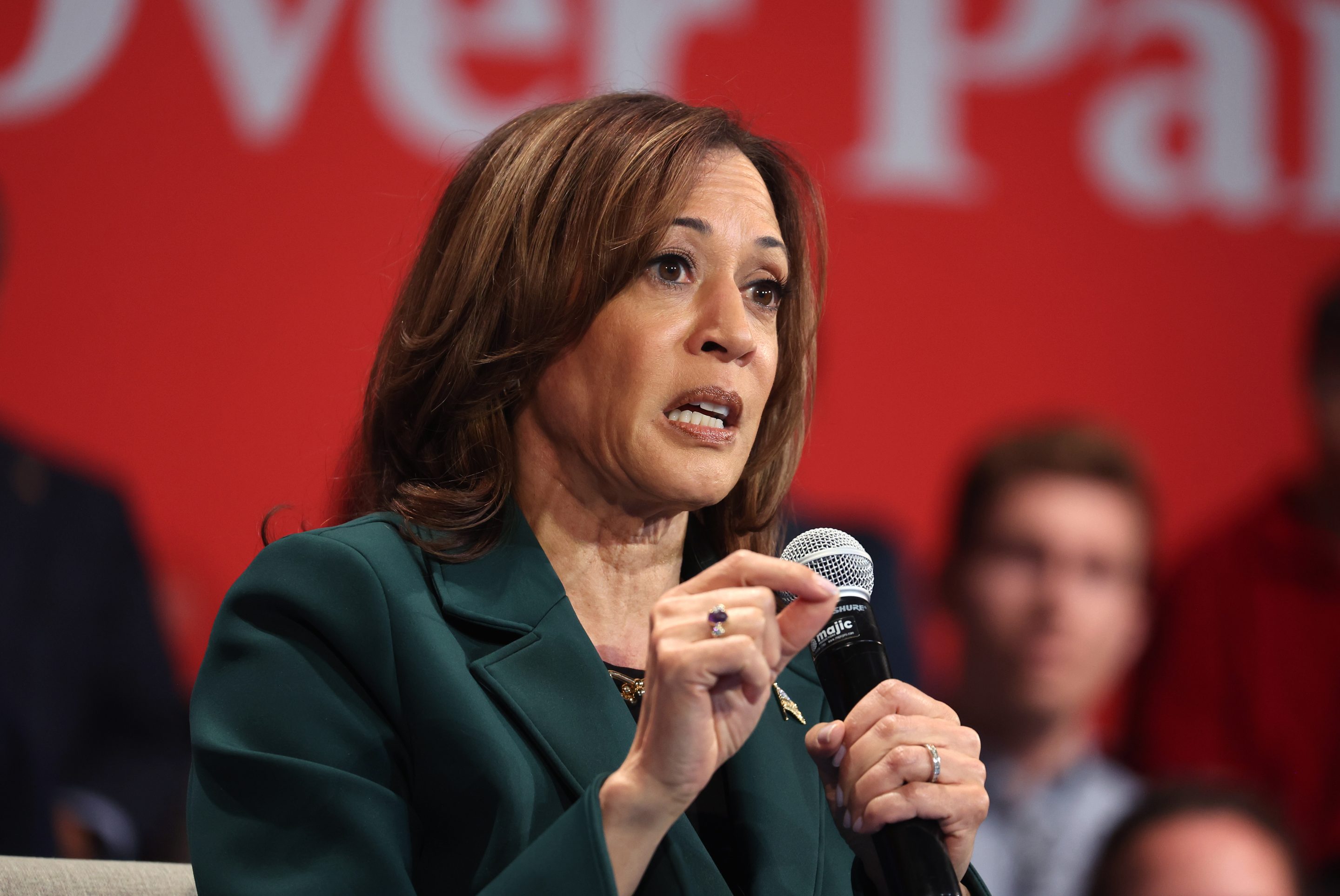 Kamala Harris gives an impassioned speech