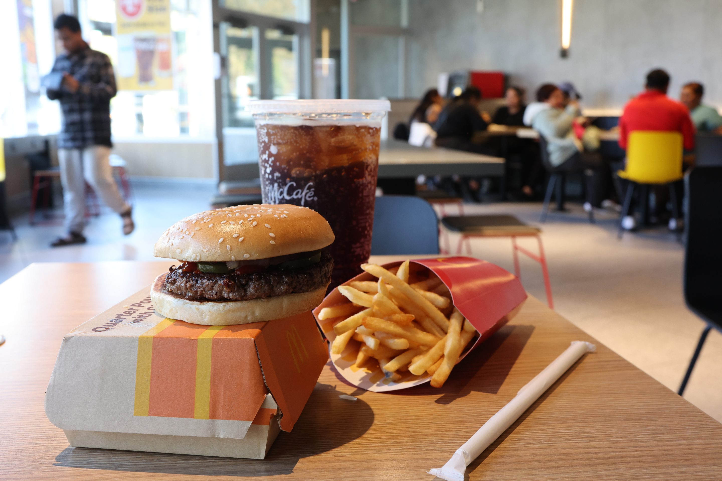 A Quarter Pounder hamburger meal at a McDonald's on October 23, 2024 in the Flatbush neighborhood in the Brooklyn borough of New York City. 
