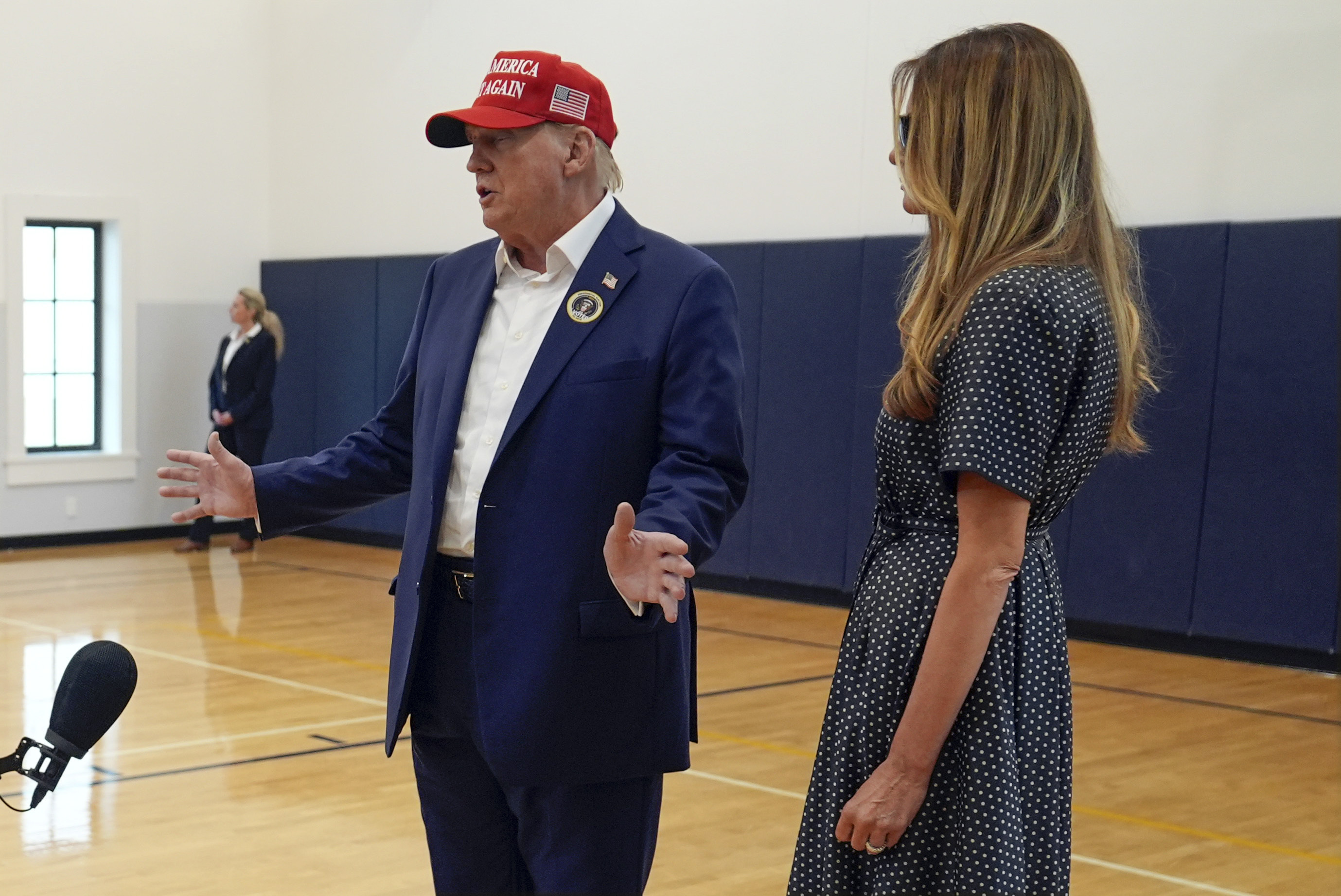 Donald and Melania Trump appear together.