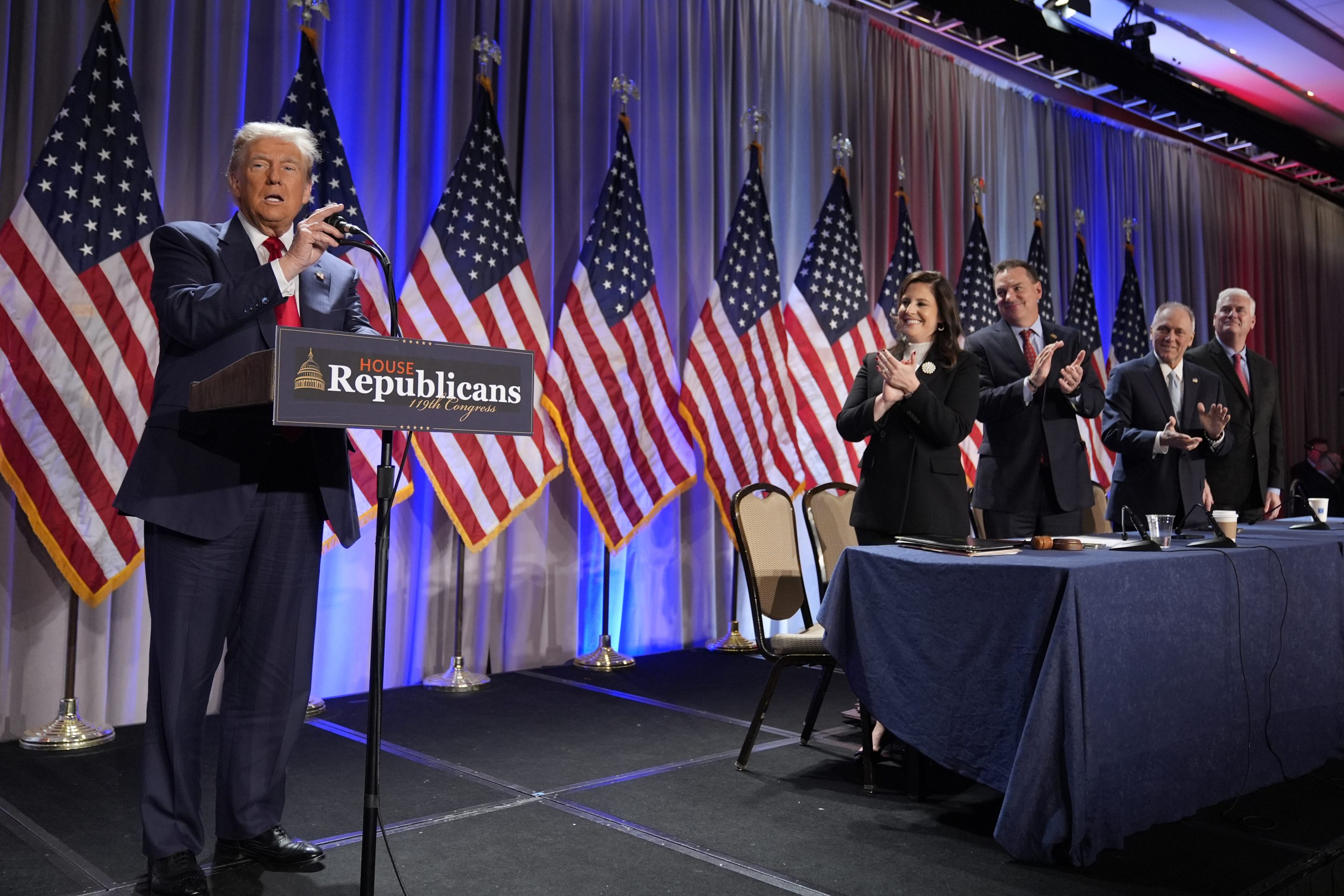 Donald Trump at a meeting with the House GOP conference on Nov. 13.