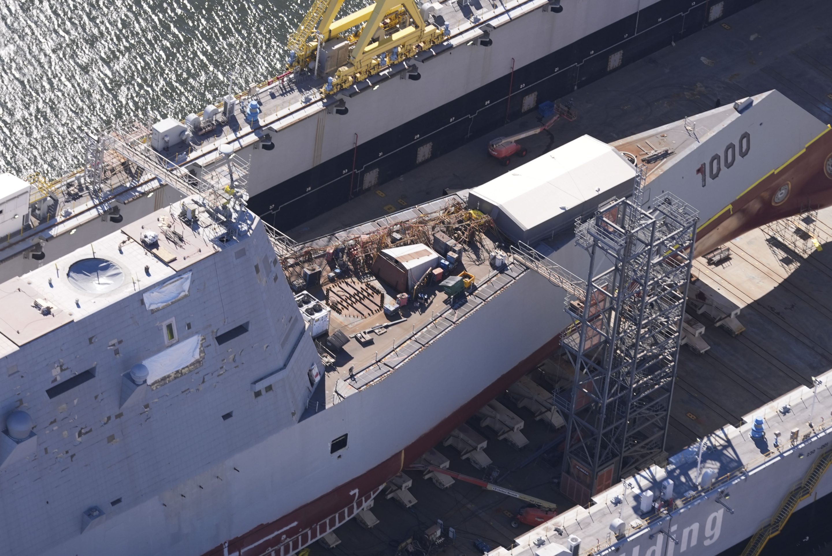 The USS Zumwalt at the Huntington Ingalls shipyard in Pascagoula, Miss., on Nov. 21.