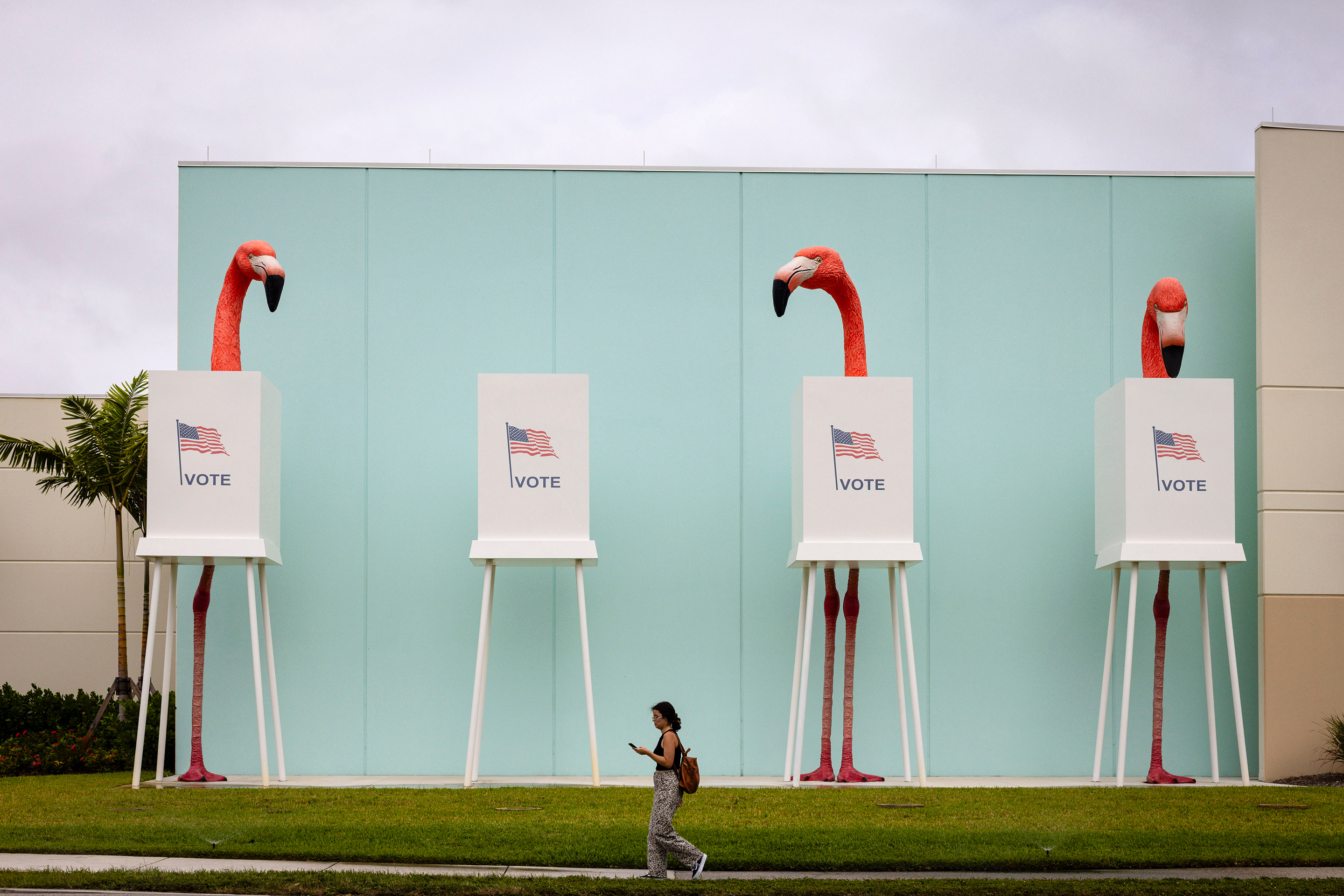 A polling location for the 2024 Presidential election in West Palm Beach, Florida.