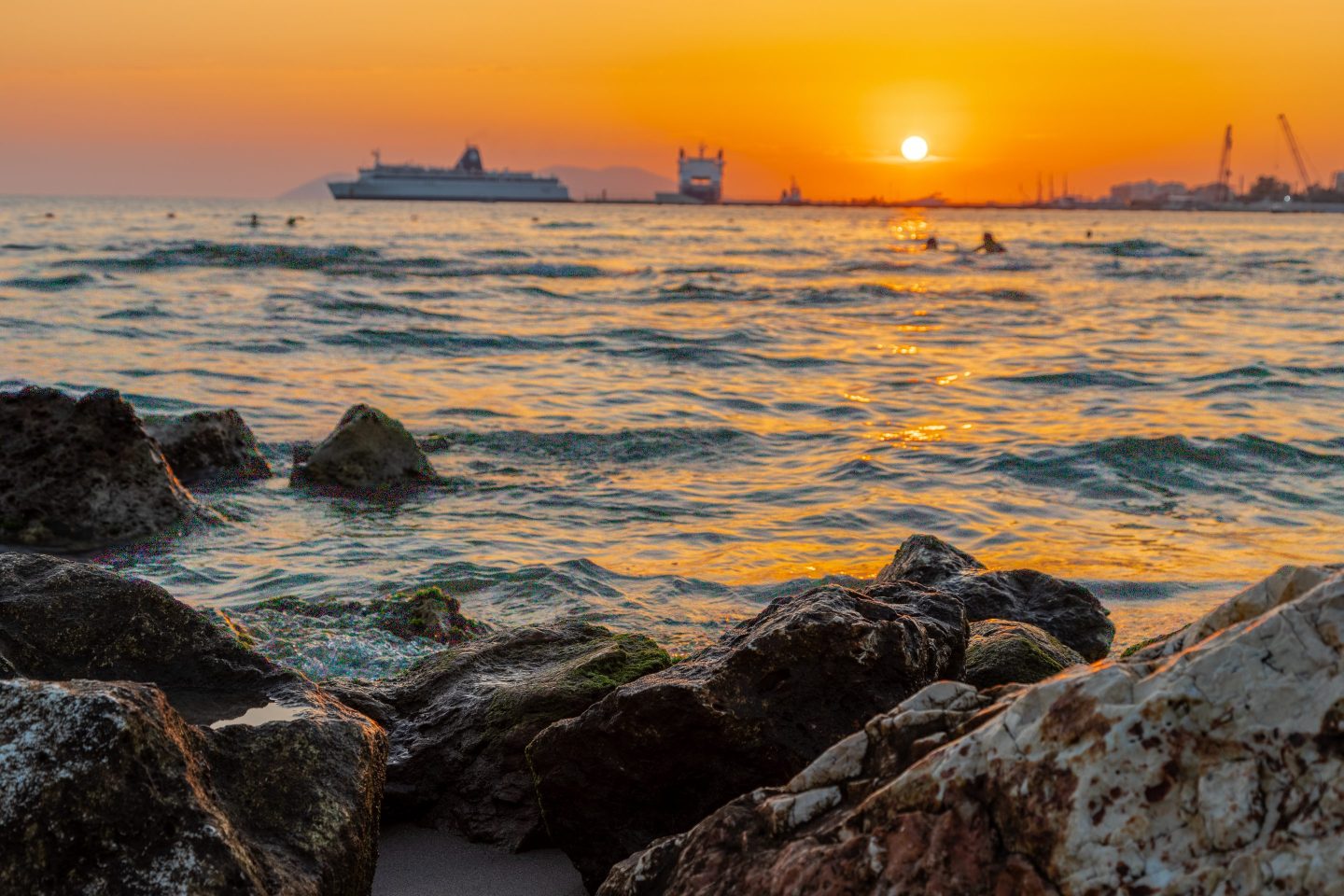 Sunset at beach near the city of Vlorë in Albania, which is ranked the best city for digital nomads on our list.