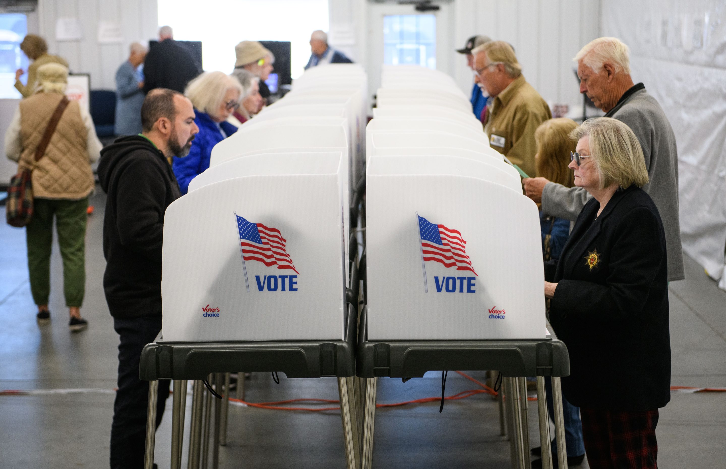 Early voters cast their ballots in North Carolina on Oct. 17.