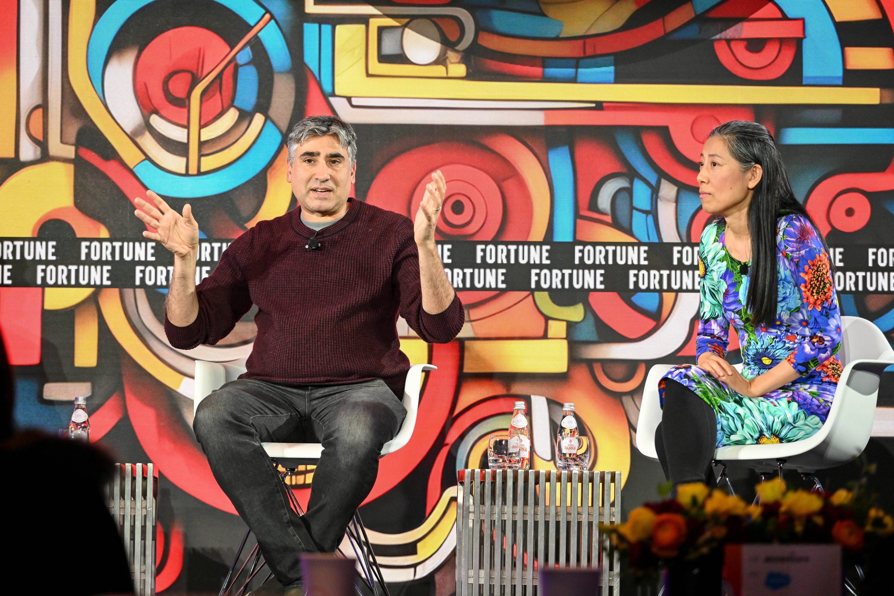 Martin Casado, general partner, Andreessen Horowitz (left), with Dawn Song, codirector of the Berkeley Center for Responsible, Decentralized Intelligence.