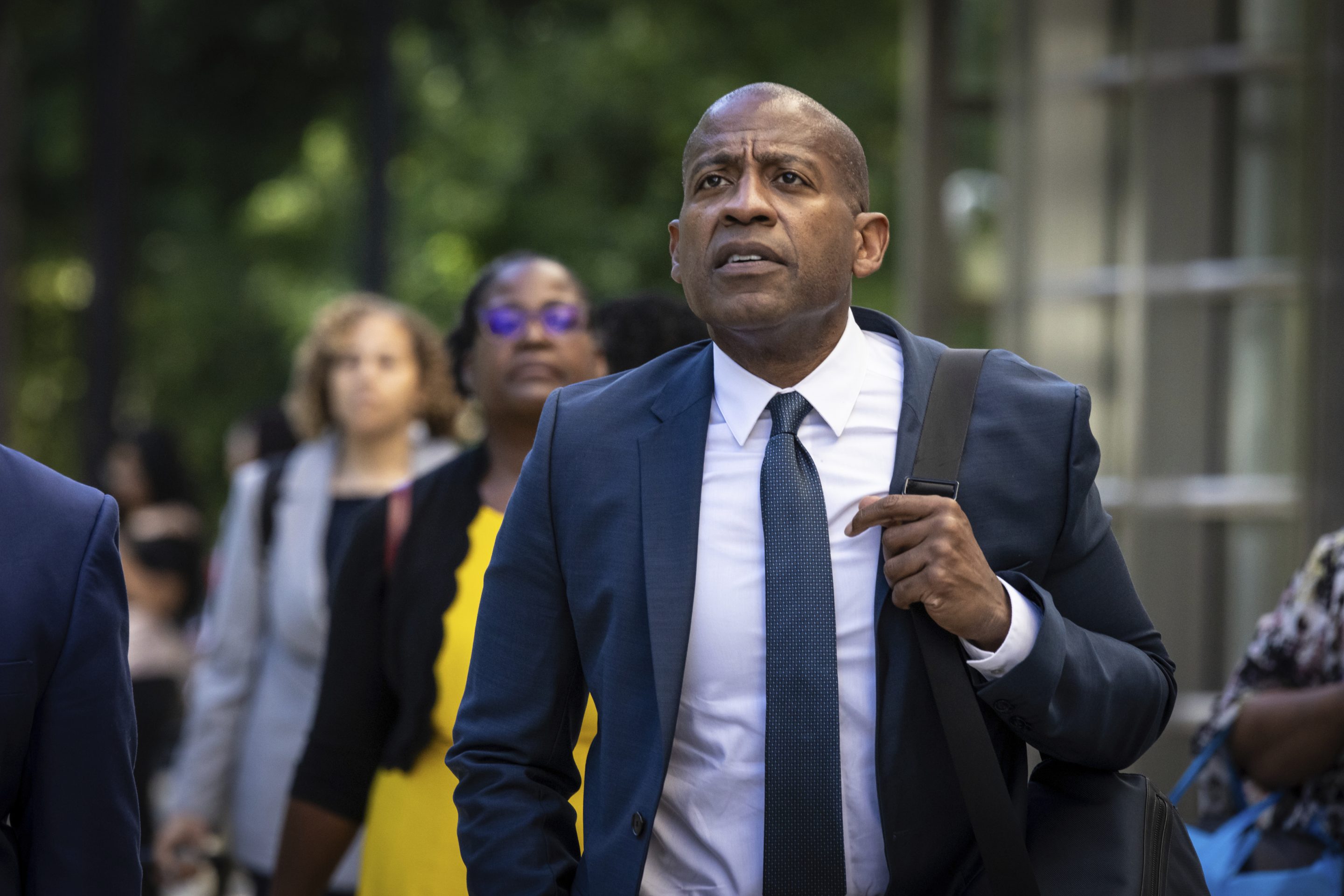 Carlos Watson leaves Brooklyn federal court after testifying in his own defense in New York, on July 1, 2024.