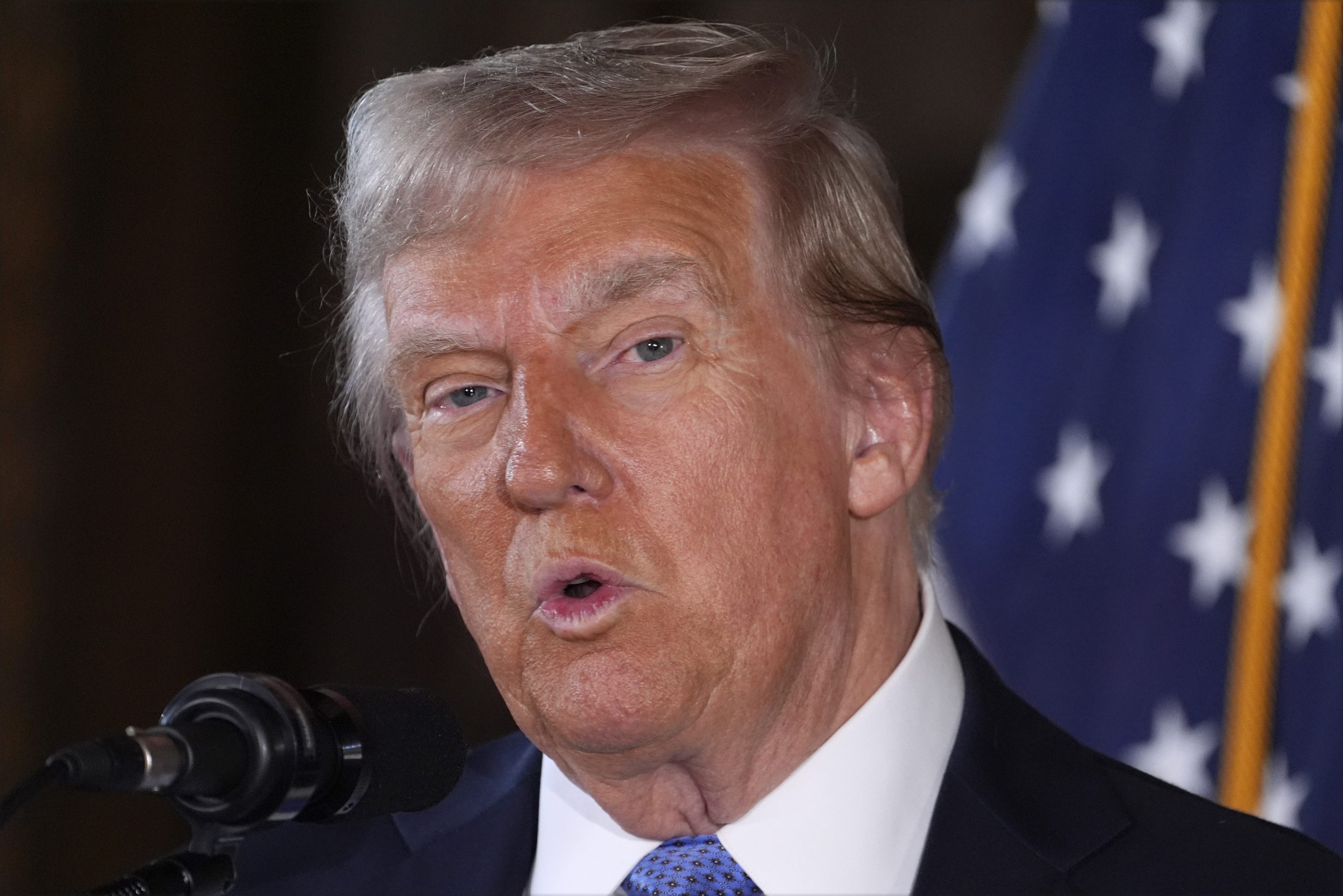 President-elect Donald Trump speaks during a news conference at Mar-a-Lago, on Dec. 16, 2024, in Palm Beach, Fla.
