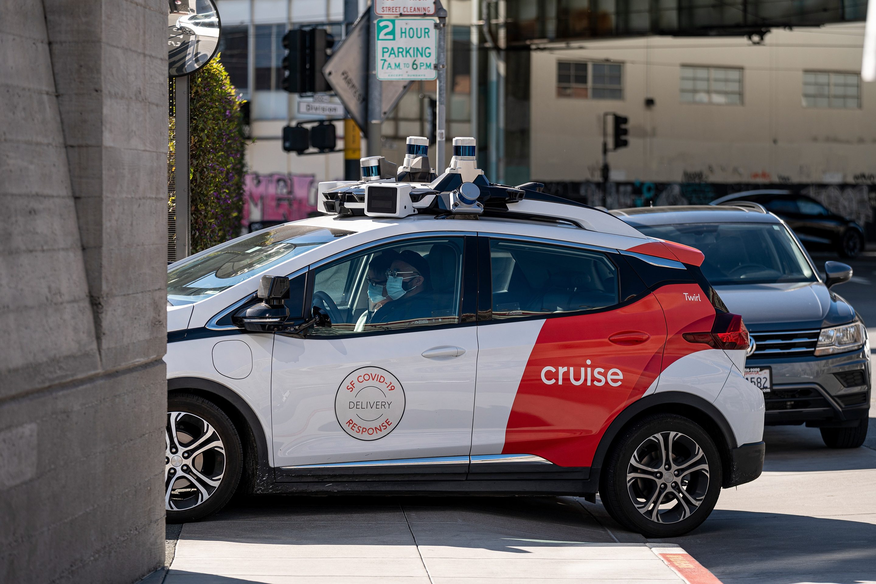 A Cruise vehicle in San Francisco in February 2022.