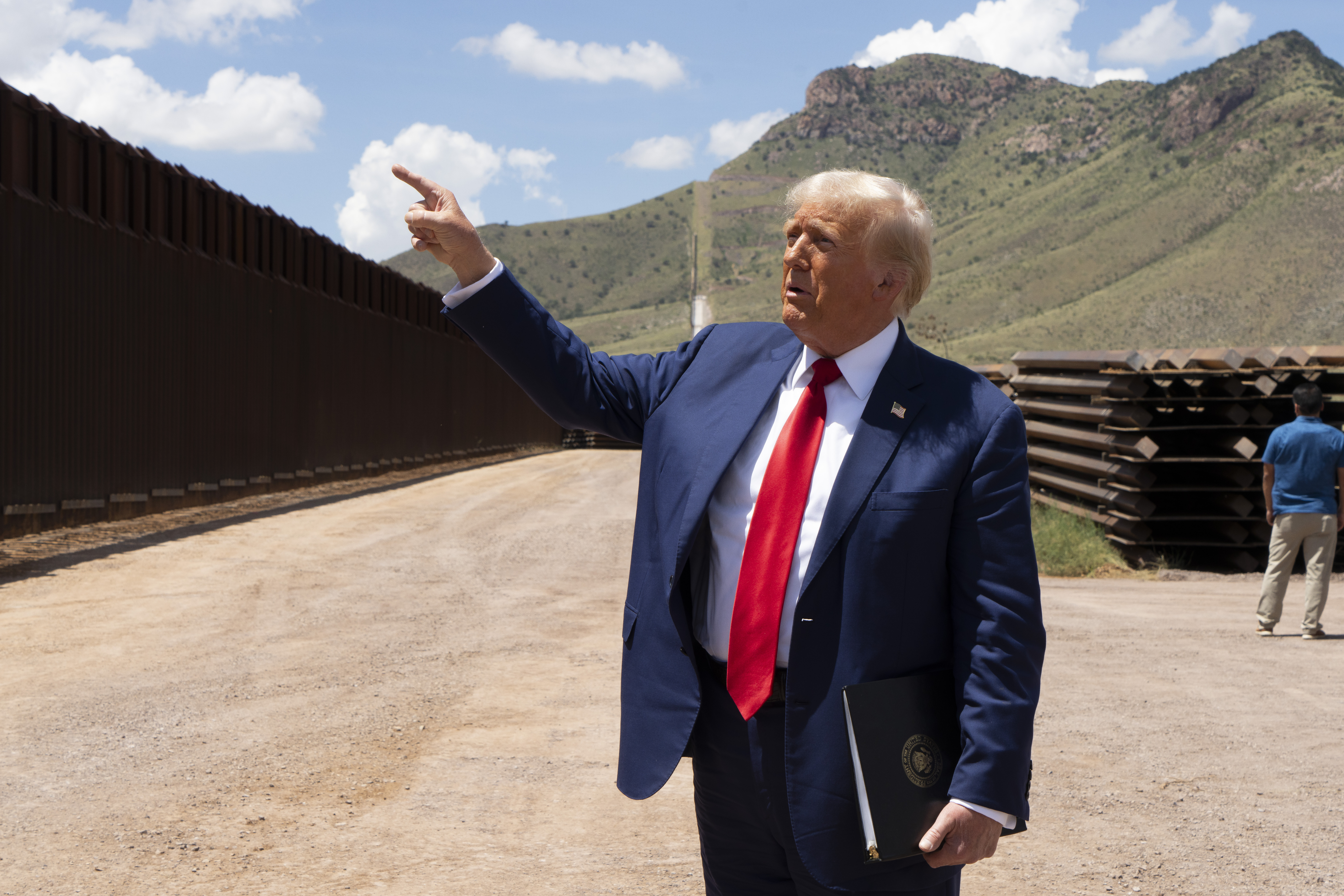 In August 2024, Donald Trump campaigned along the U.S.-Mexico border, on which he's long fought to build a wall. Since being elected he's threatened tariffs on major U.S. trading partners Mexico, Canada and China.