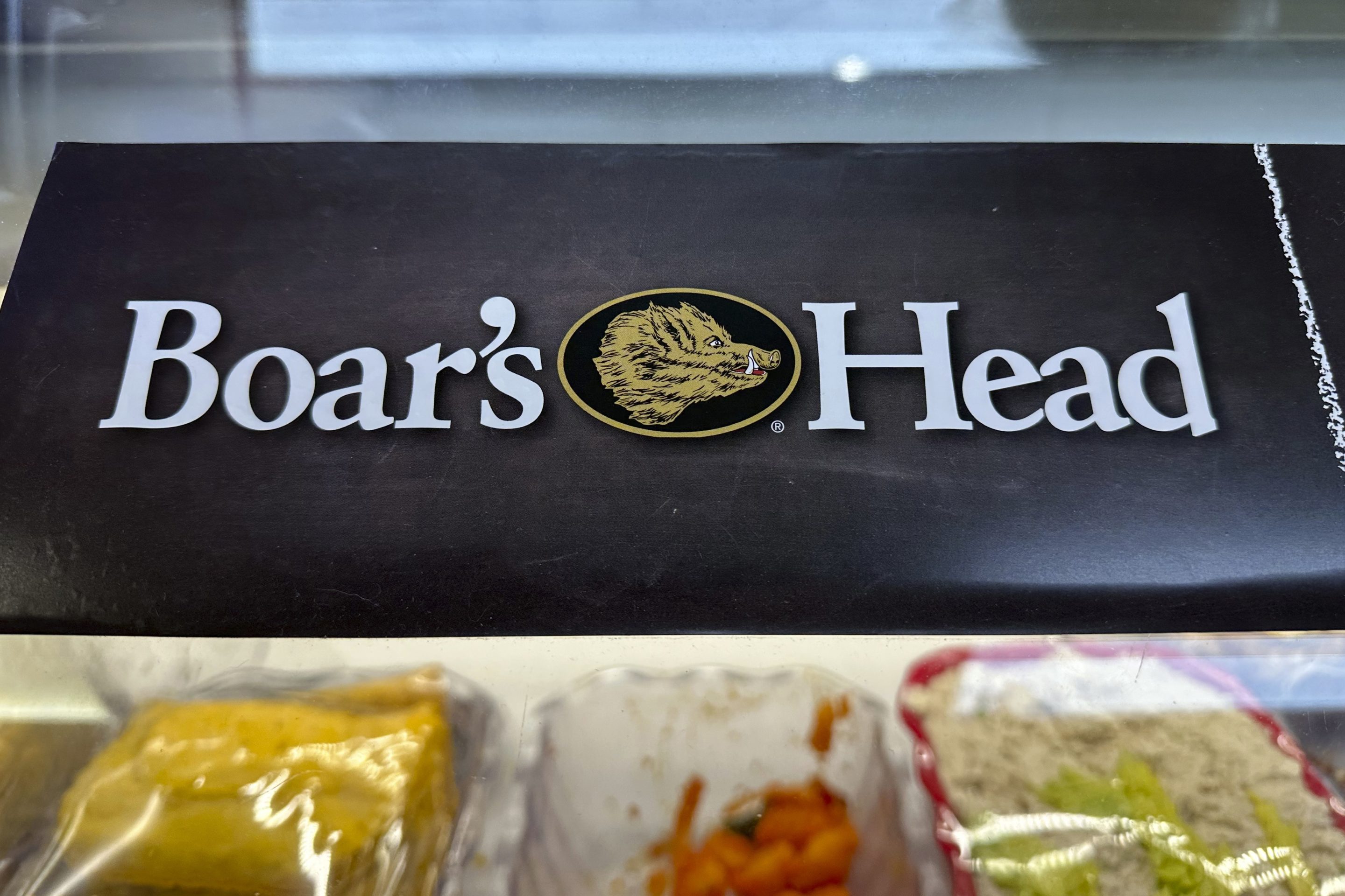 A Boar's Head logo is seen at a bodega in New York, Aug. 30, 2024.