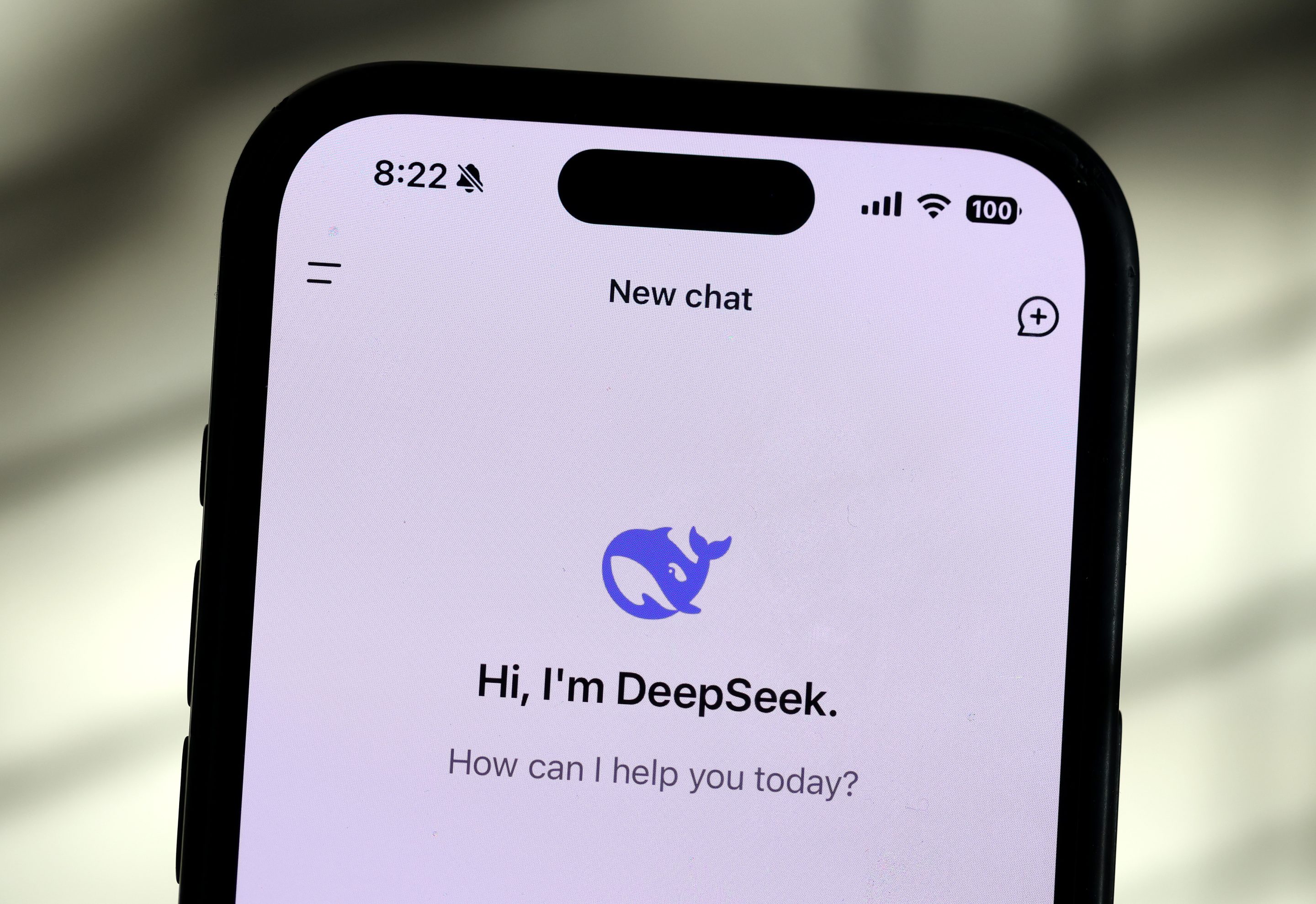 The DeepSeek app on an iPhone.