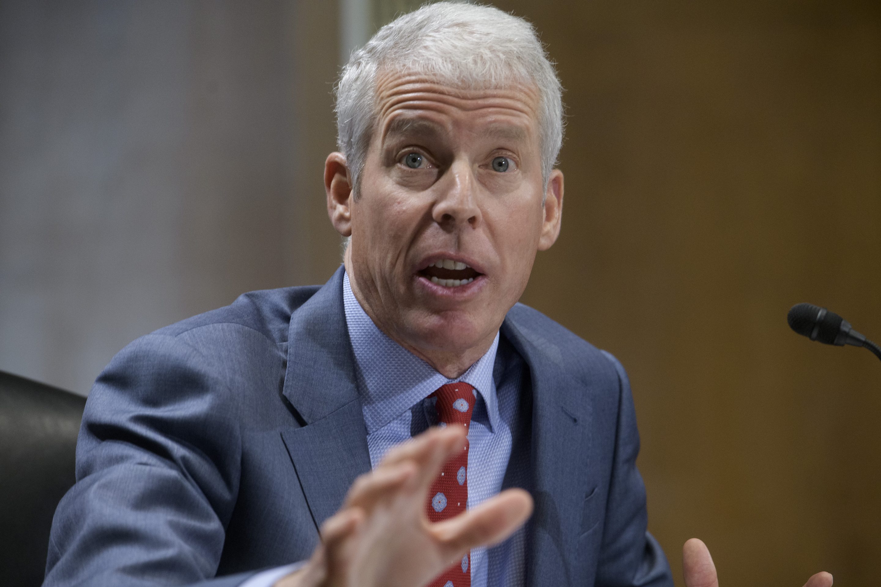 Chris Wright, President-elect Donald Trump's nominee to be Secretary of Energy, testifies during a Senate Committee on Energy and Natural Resources hearing for his pending confirmation, on Capitol Hill, on Jan. 15, 2025, in Washington. 