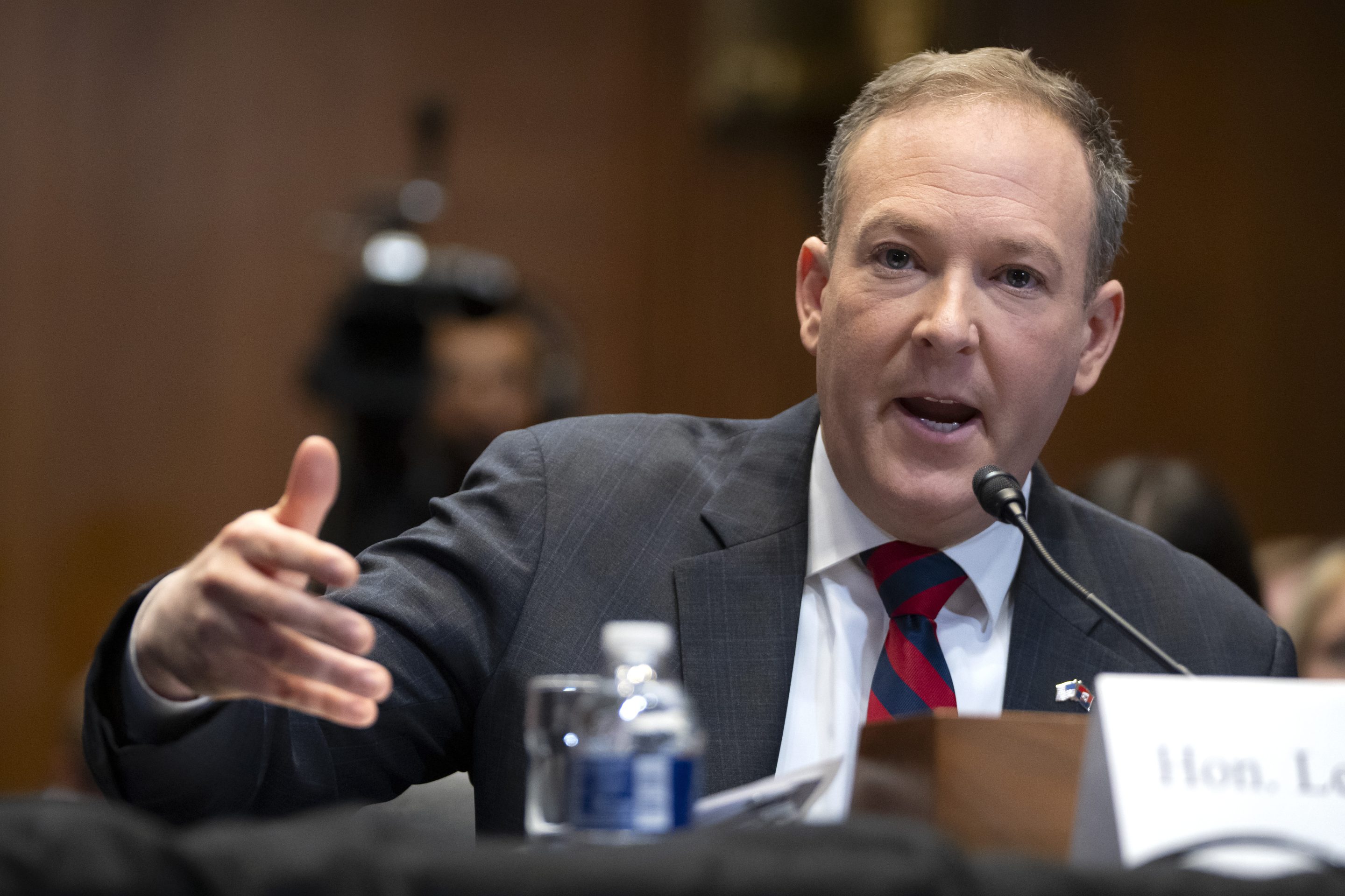 Former Rep. Lee Zeldin, R-N.Y., President-elect Donald Trump's pick to head the Environmental Protection Agency, appears before the Senate Environment and Public Works Committee on Capitol Hill, on Jan. 16, 2025, in Washington.