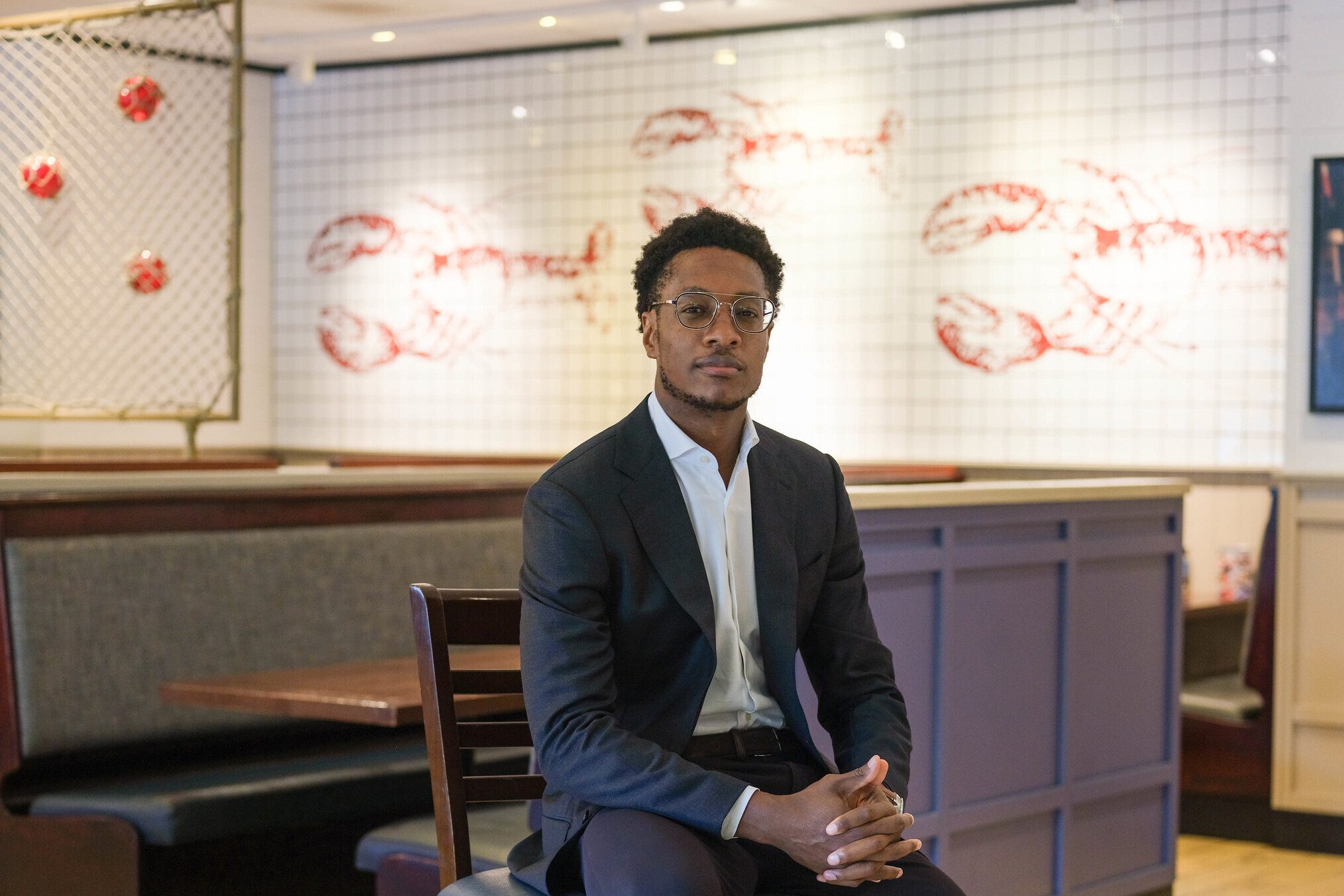Red Lobster CEO sitting in restaurant