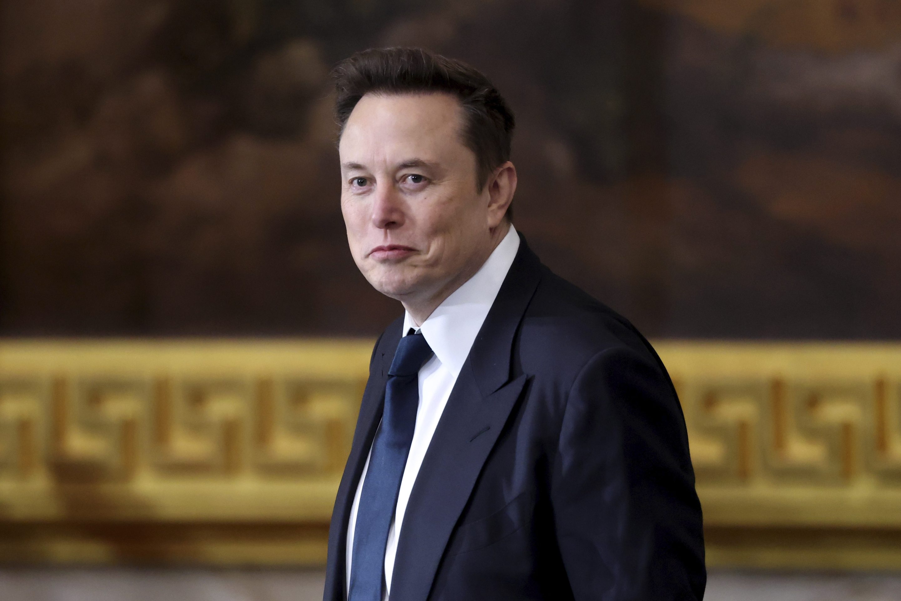 Elon Musk arrives before the 60th Presidential Inauguration in the Rotunda of the U.S. Capitol in Washington, on Jan. 20, 2025.