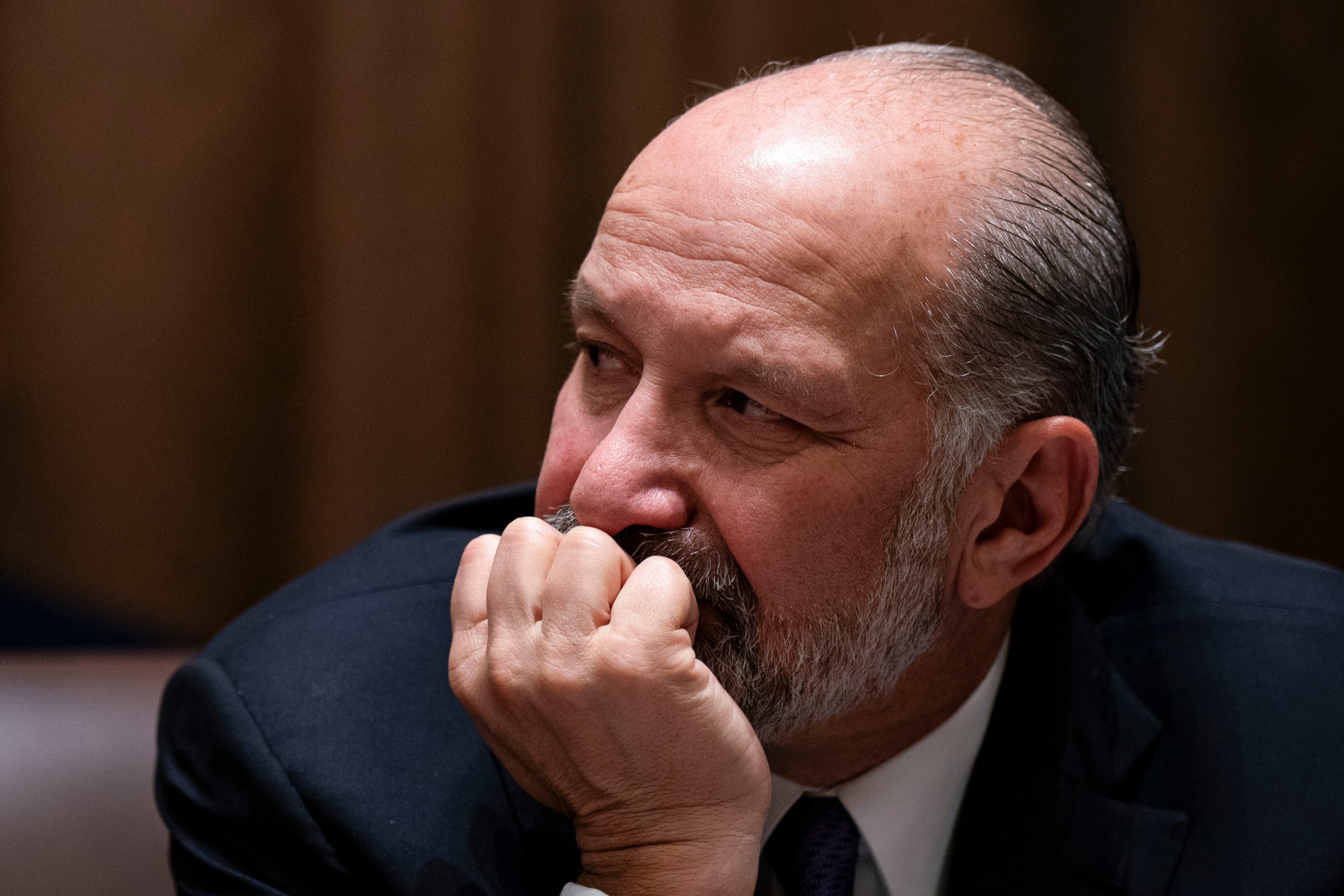 Howard Lutnick, US commerce secretary, during a cabinet meeting at the White House in Washington