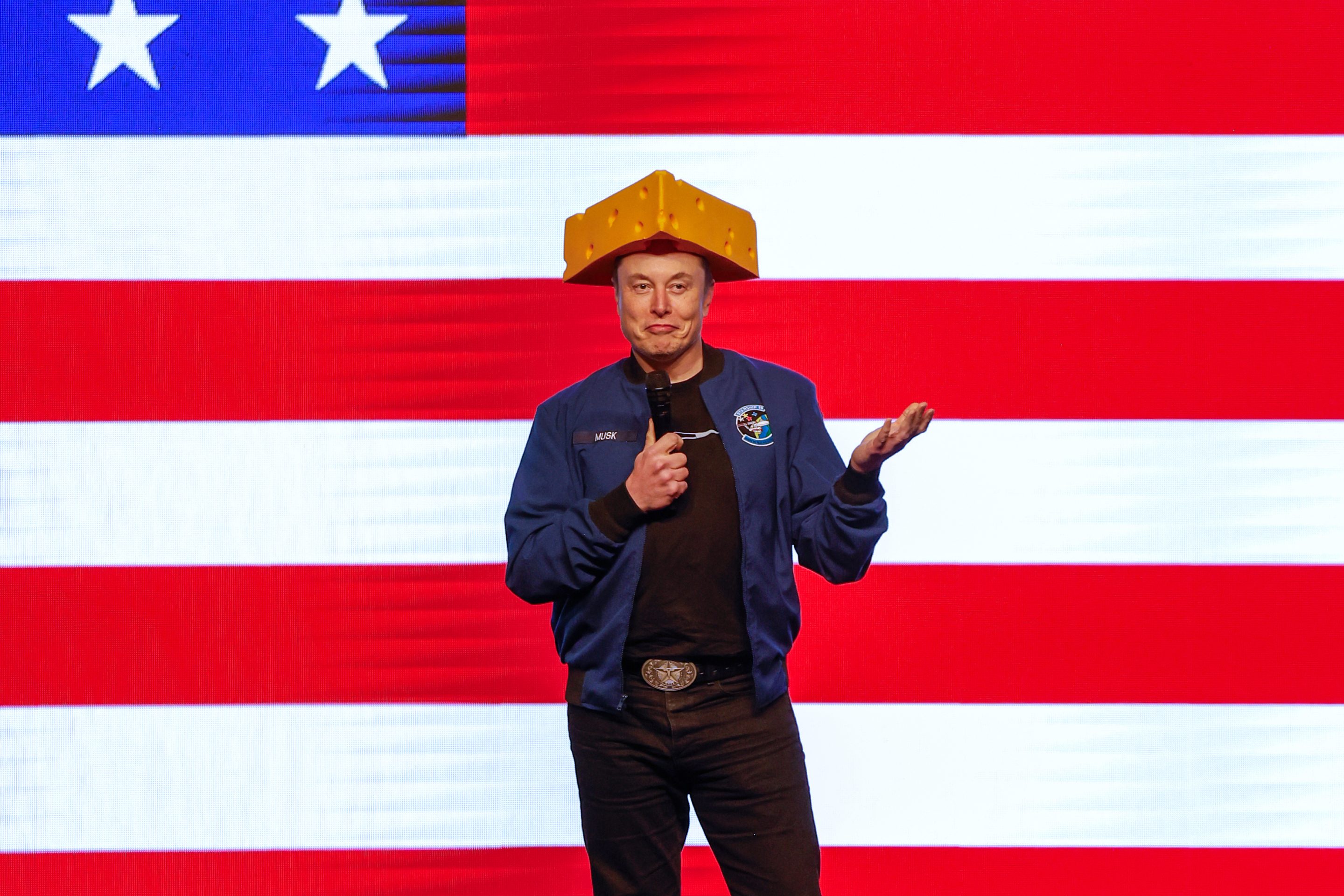 Elon Musk speaks at a town hall on March 30, 2025, in Green Bay.