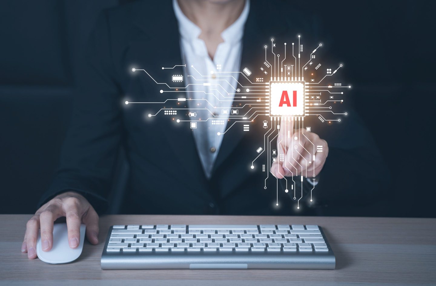 illustration of an AI logo
