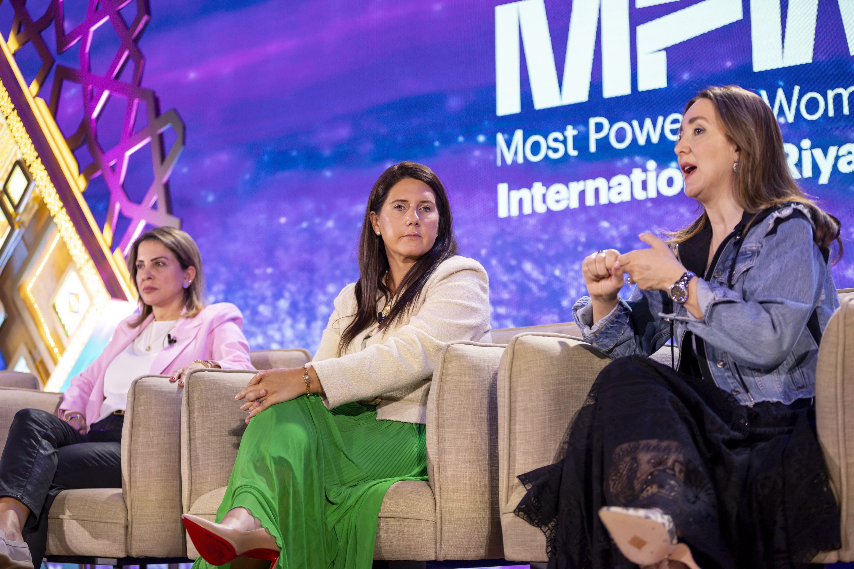 Olfat Berro, Area Head, Middle East, Roche Pharmaceuticals; Leah Cotterill, CEO for the Middle East and Africa (outside KSA), Cigna Healthcare; and Noosheen Hashemi, founder and CEO, January AI. (from left to right)