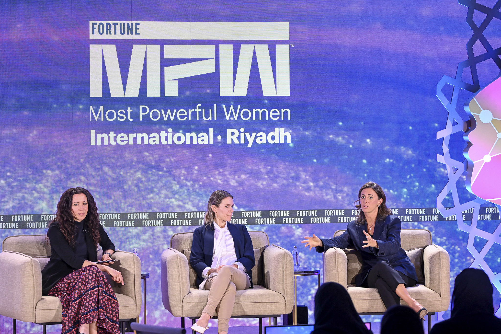 Aidan Madigan-Curtis, General Partner, Eclipse Ventures and Noor Sweid, Founder and Managing Partner, Global Ventures on stage.