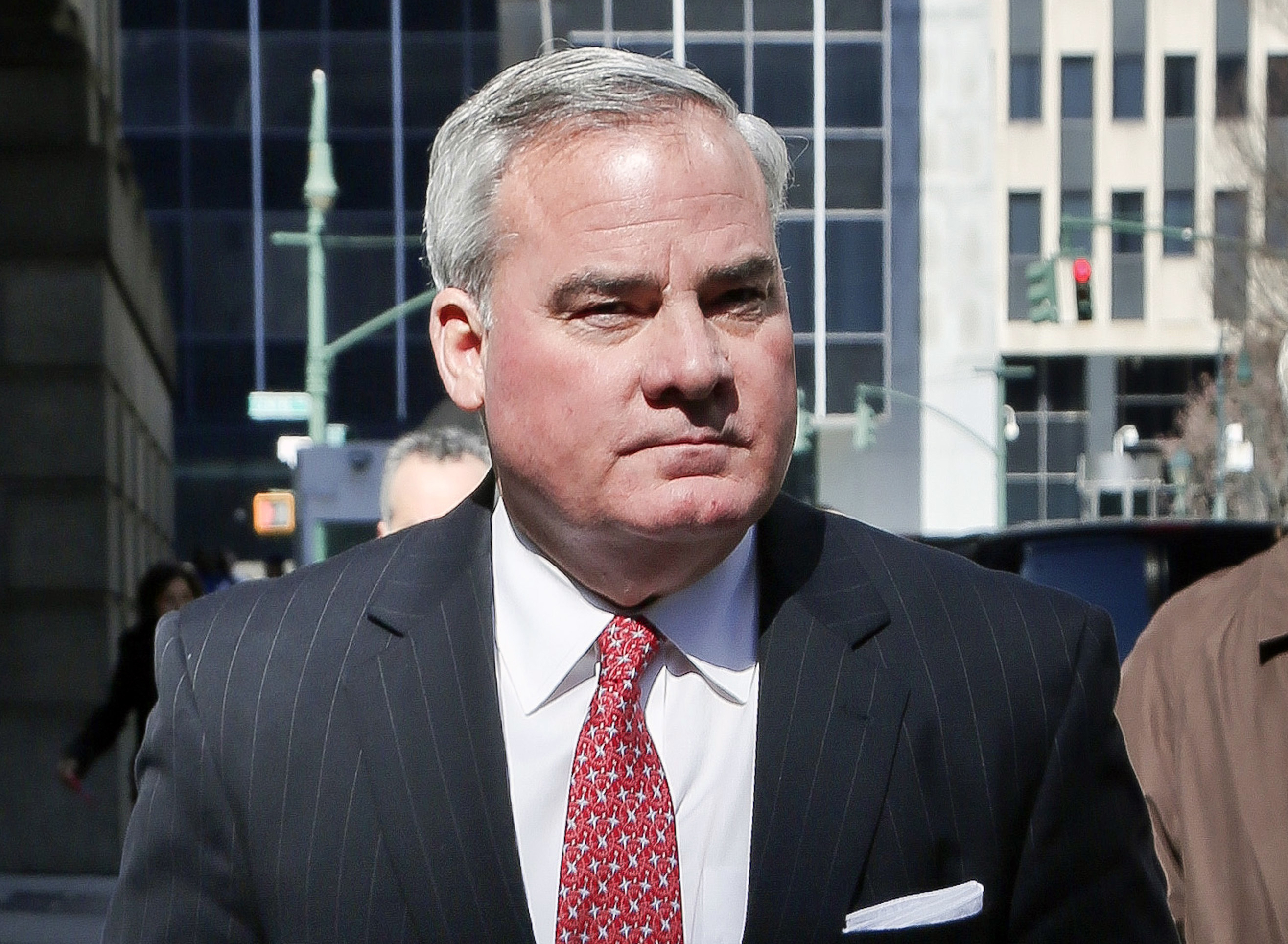Former Connecticut Gov. John Rowland leaves federal appeals court in New York on March 16, 2016. 