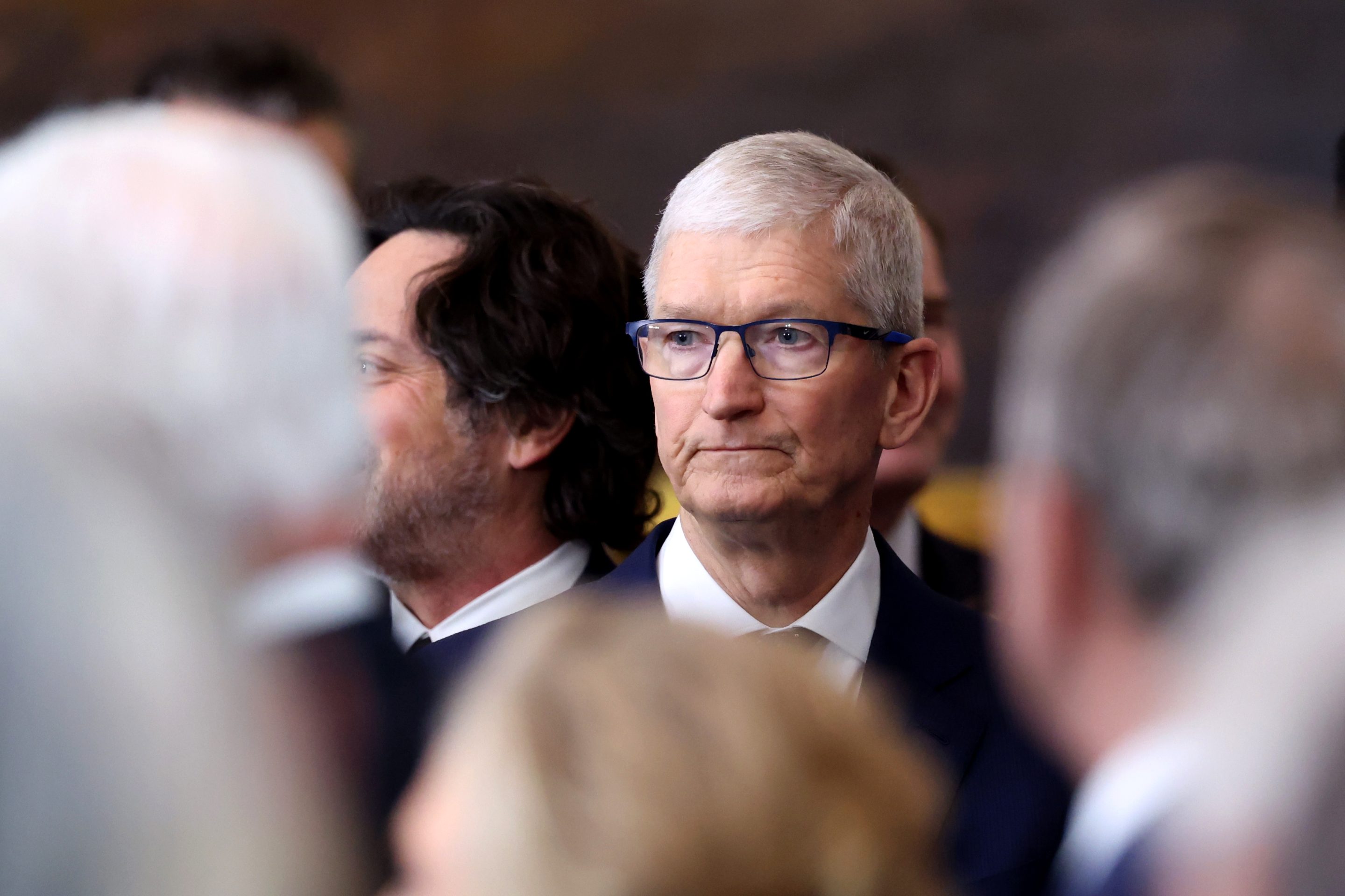 Apple CEO Tim Cook during the 60th presidential inauguration in Washington, D.C. on Jan. 20, 2025. (Photo: Kevin Lamarque/Reuters/Bloomberg/Getty Images)