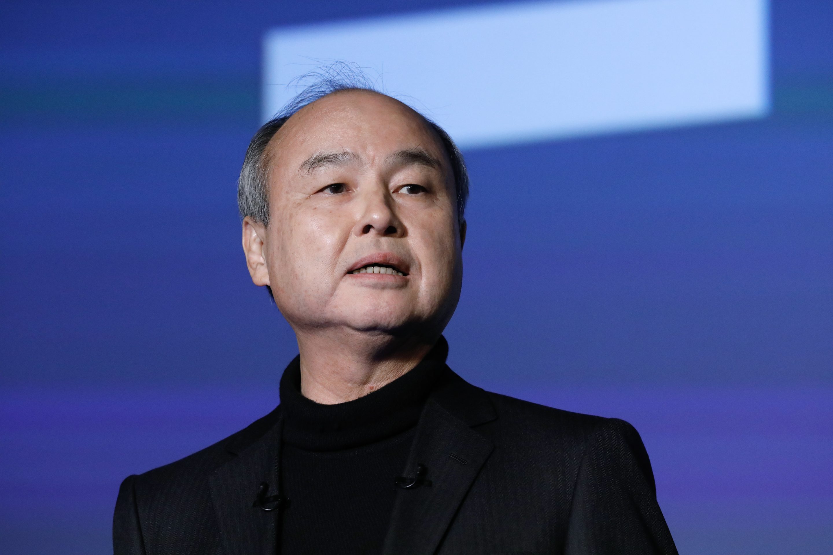 Masayoshi Son, chairman and CEO of SoftBank, during the Transforming Business through AI Conference in Tokyo on Feb. 3.