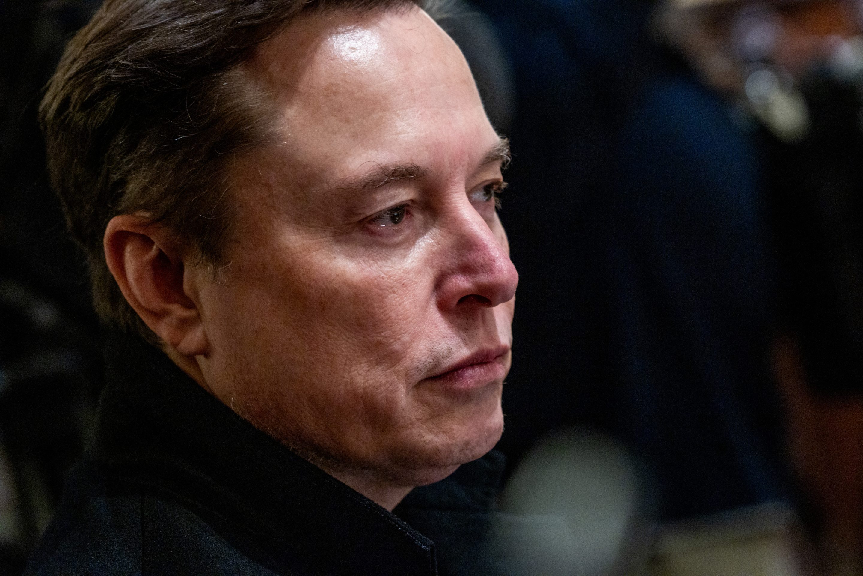 Elon Musk, chief executive officer of Tesla Inc., during a cabinet meeting at the White House in Washington, DC, US, on Thursday, April 10, 2025
