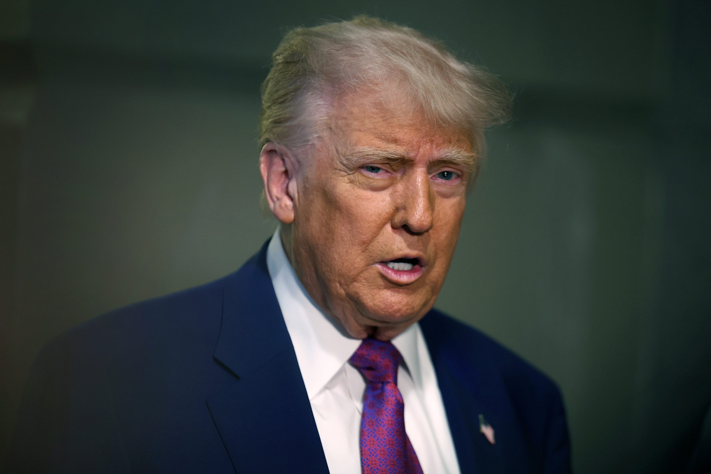 President Donald Trump arrives for a House Republican meeting at the U.S. Capitol on May 20.