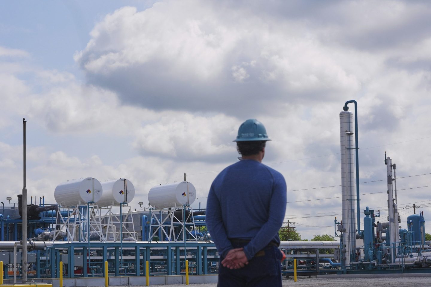 A man working on carbon capture