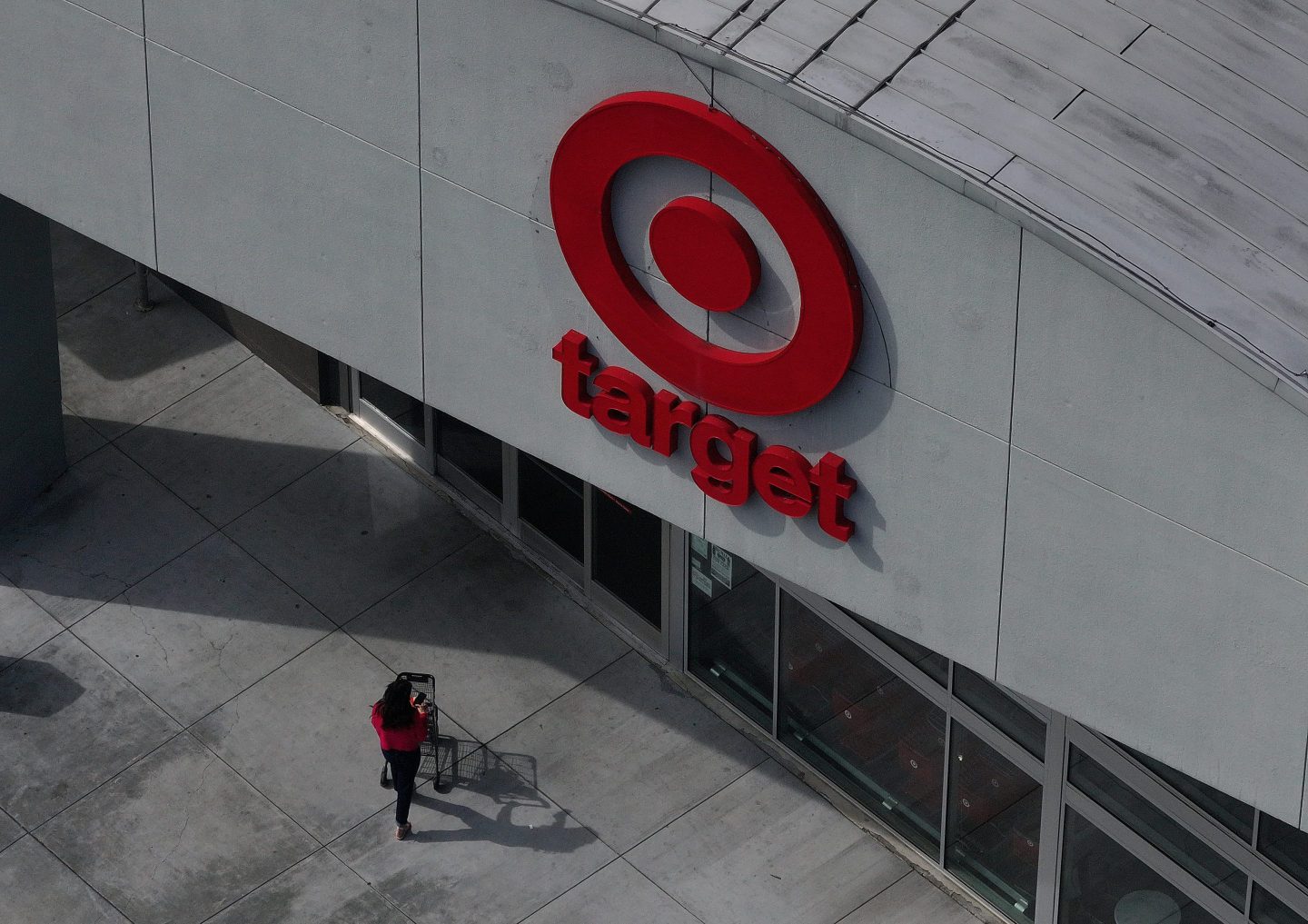 shopper walking into Target