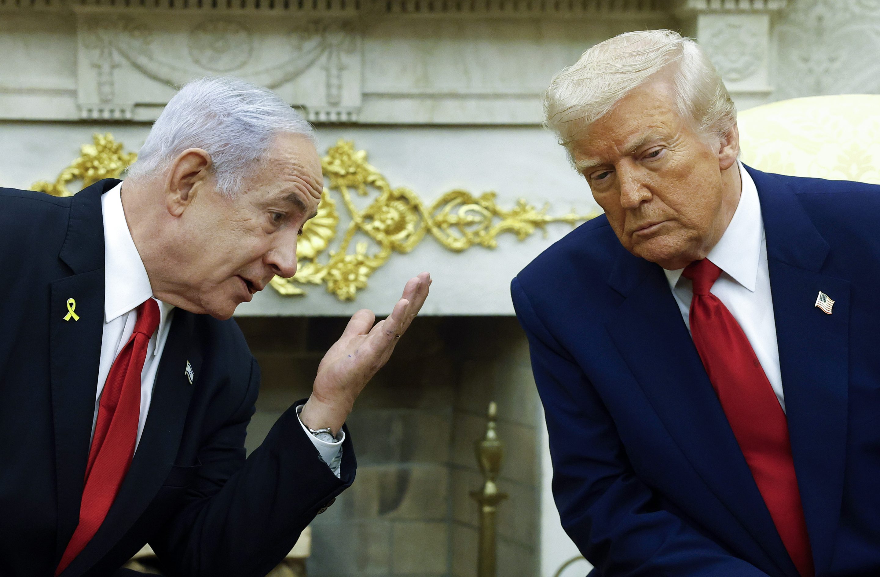 Israeli Prime Minister Benjamin Netanyahu (left) with President Donald Trump during a meeting in the Oval Office, April 7, 2025.