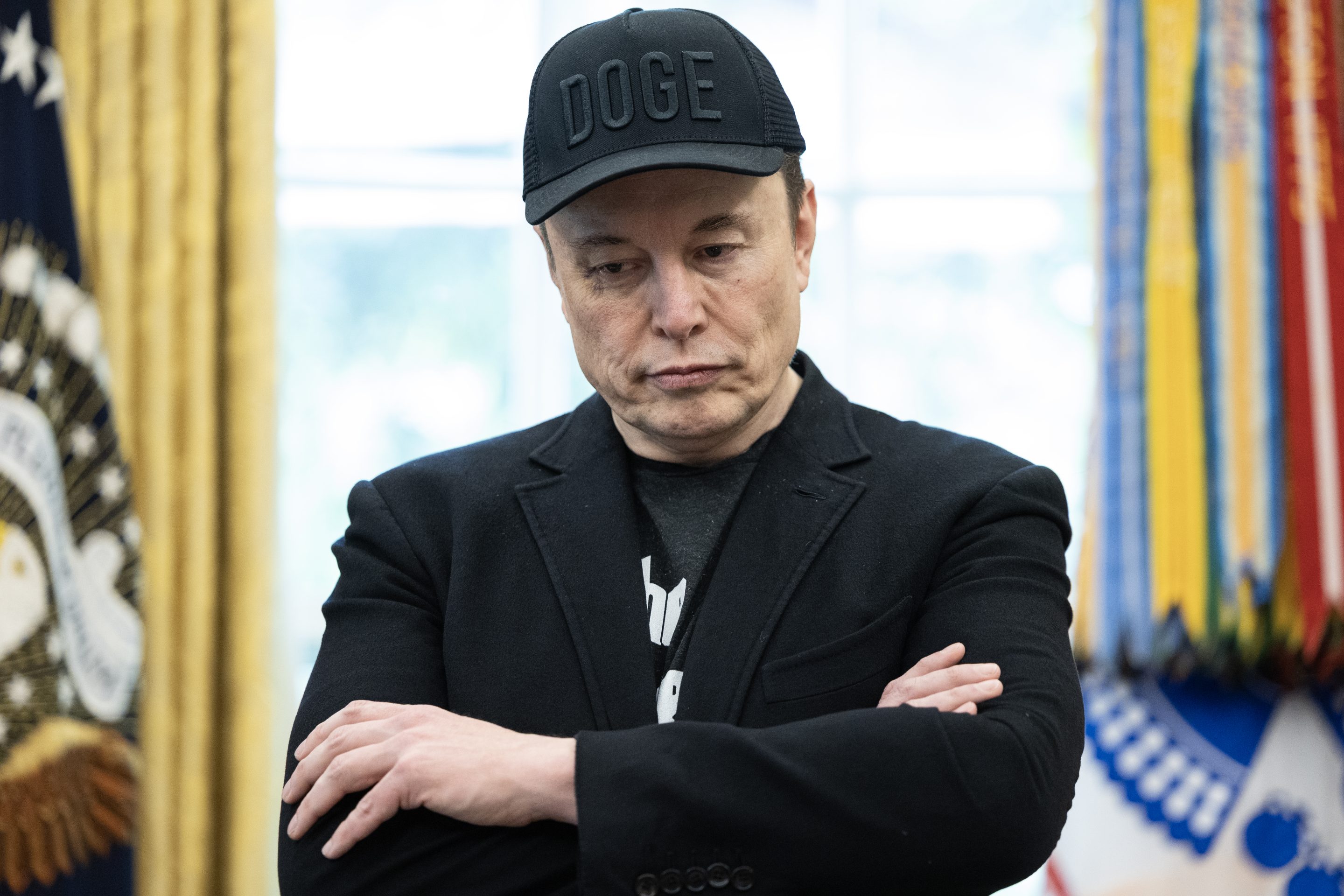 Elon Musk, during a news conference with President Donald Trump on May 30, 2025 inside the Oval Office at the White House in Washington.