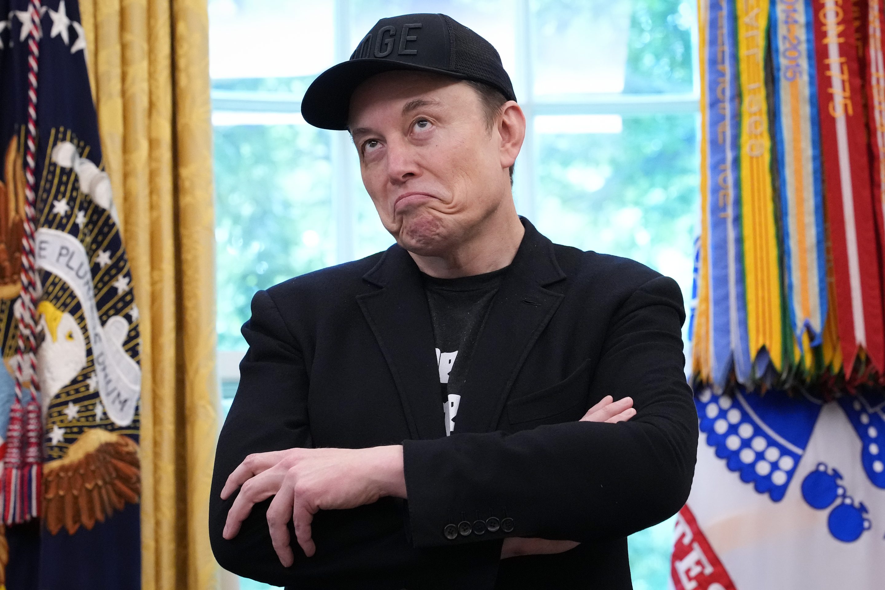 Elon Musk in the Oval Office of the White House on May 30.