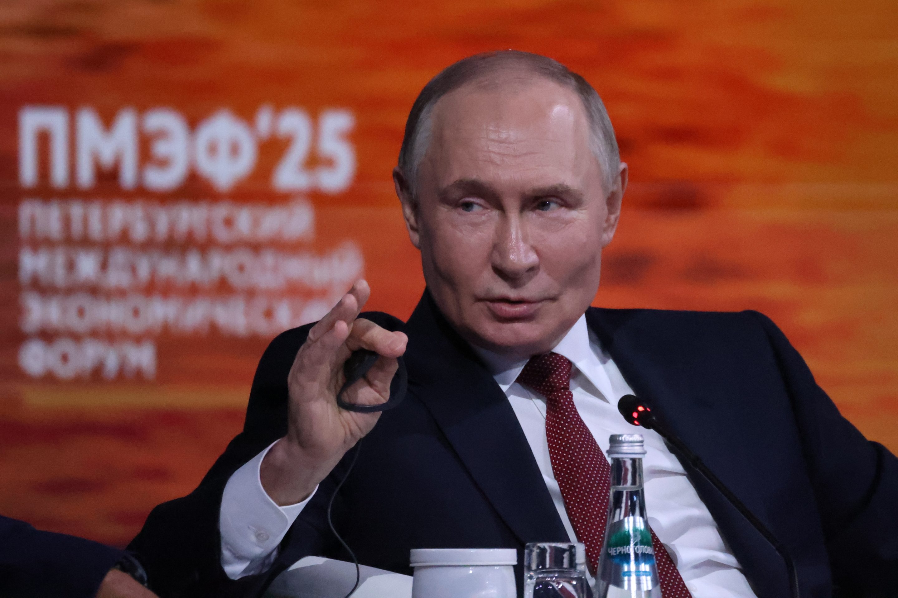 Russian President Vladimir Putin at an economic forum