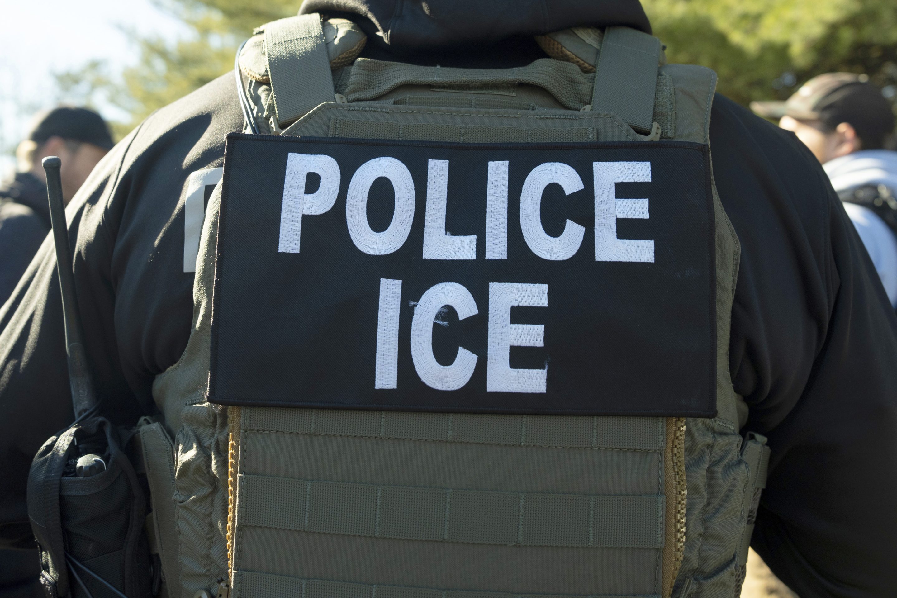 A U.S. Immigration and Customs Enforcement officer listens during a briefing, Jan. 27, 2025, in Silver Spring, Md.