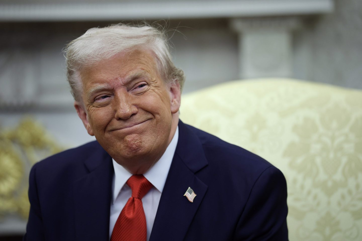Trump smiling