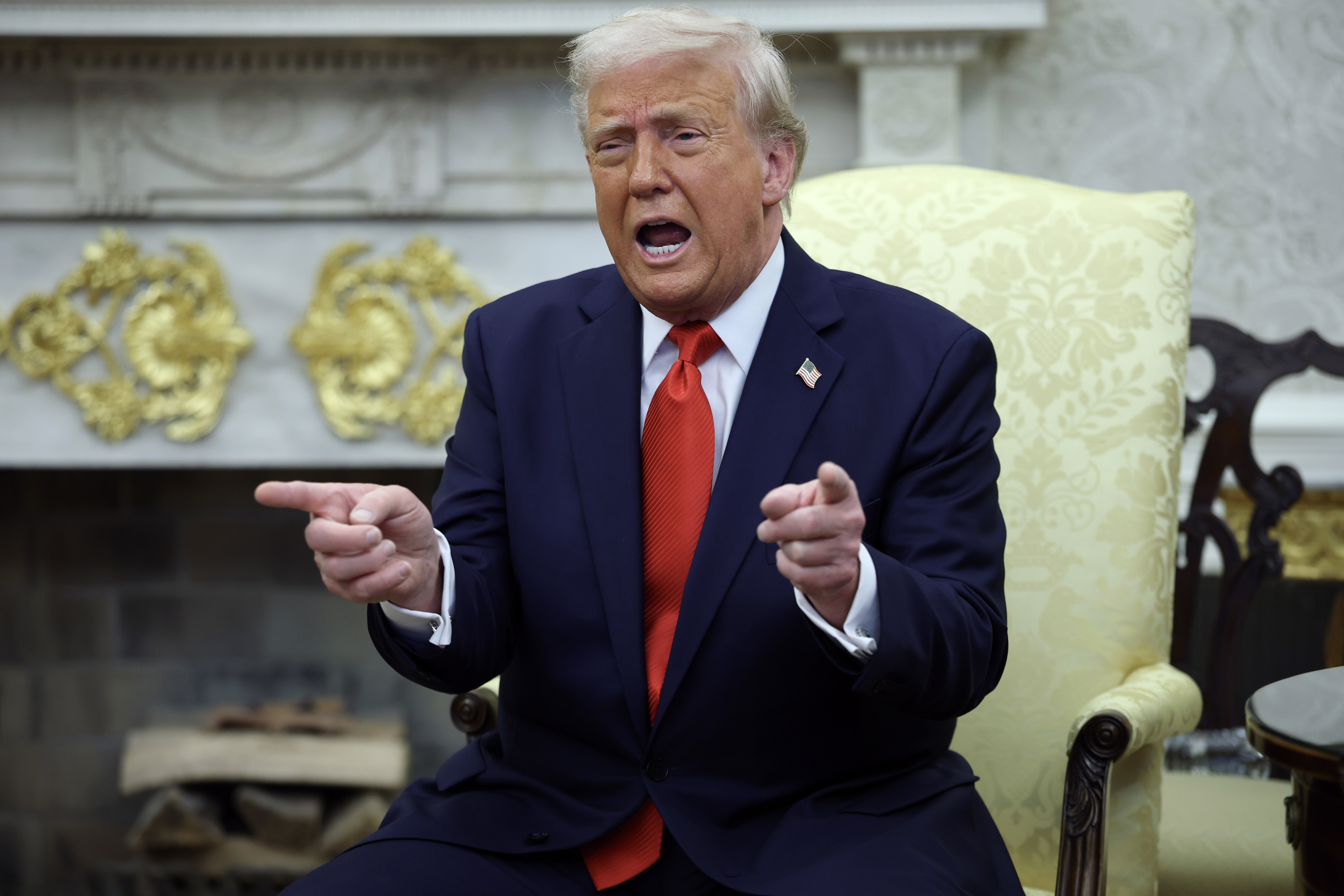 U.S. President Donald Trump in the Oval Office on April 14, 2025.
