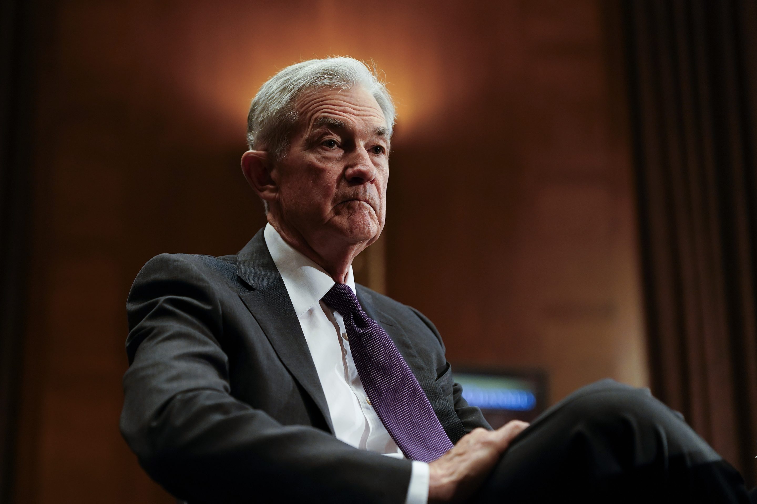 Federal Reserve Chairman Jerome Powell testifying before the Senate Committee on Banking, Housing, and Urban Affairs on June 25.
