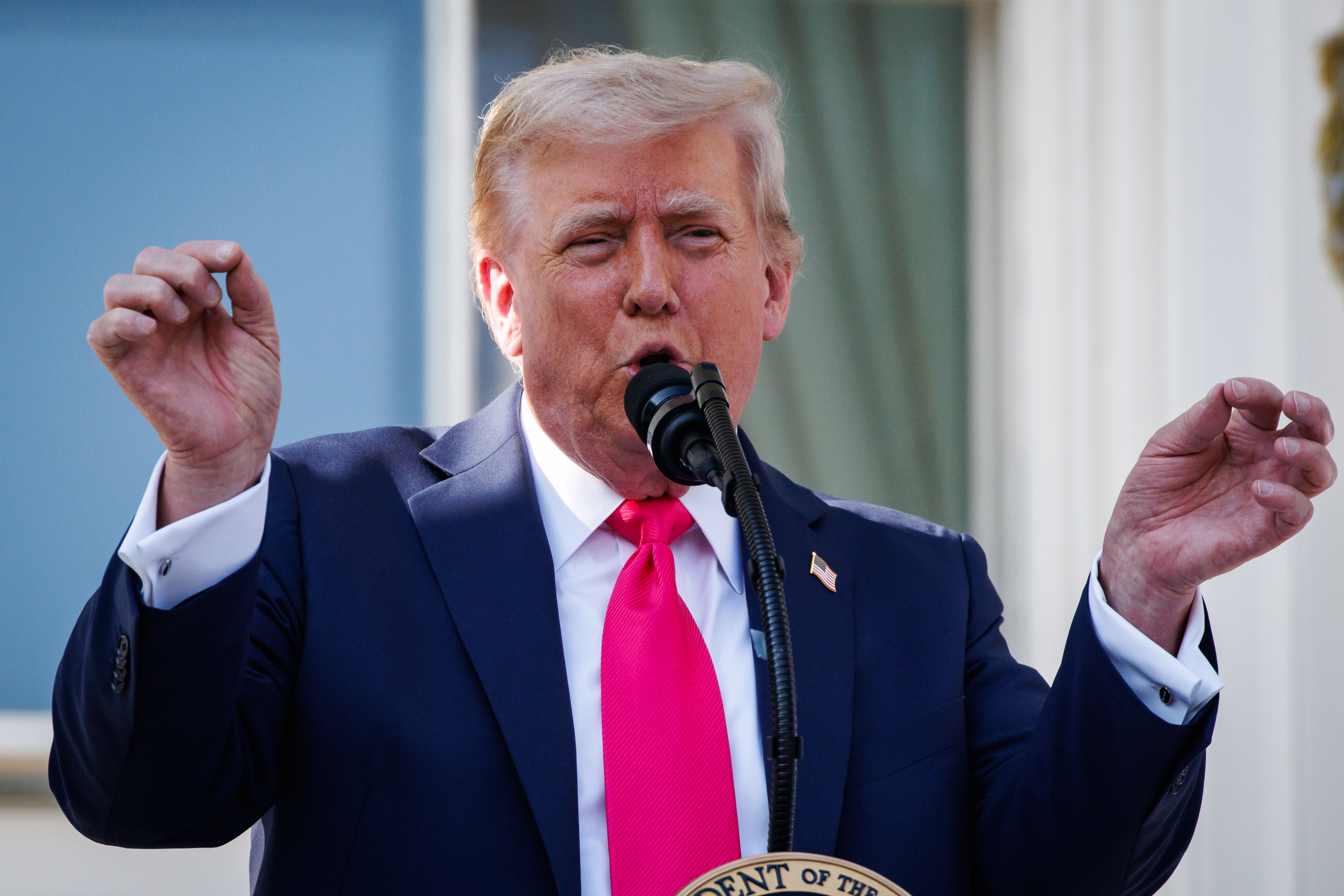 President Donald Trump on the South Lawn of the White House on July 04, 2025.