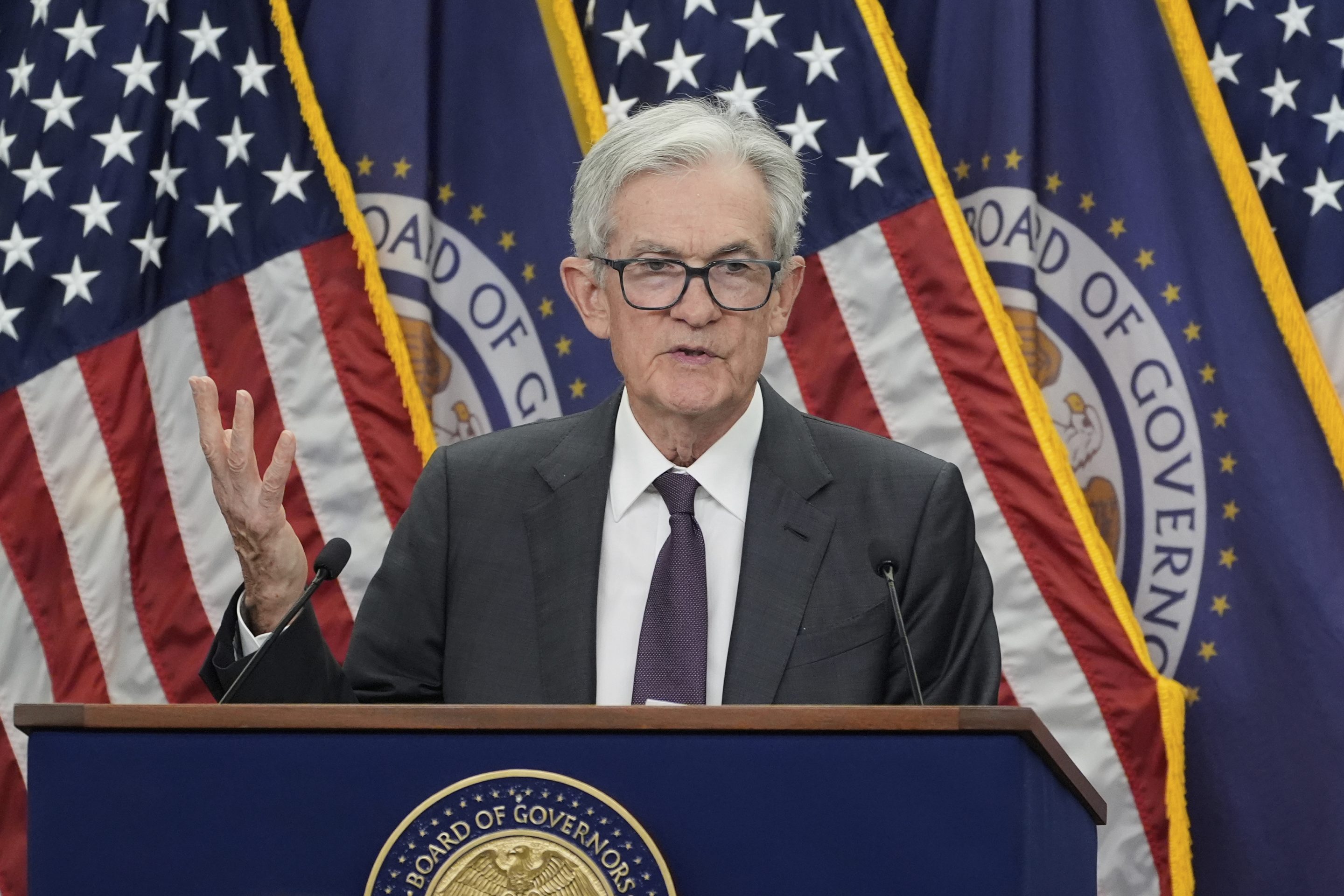Jerome Powell at the podium