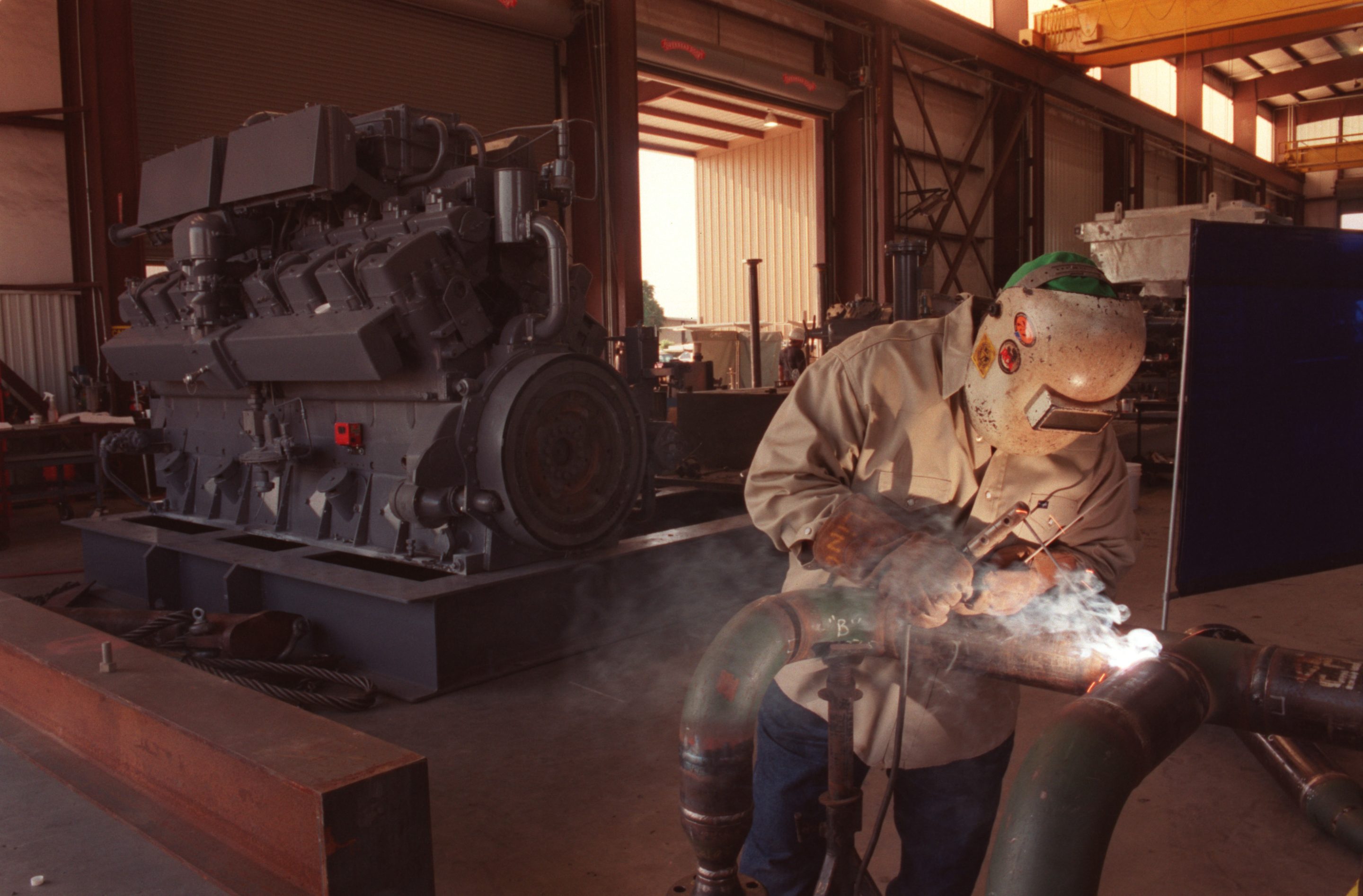 A contract welder working at Universal Compression.