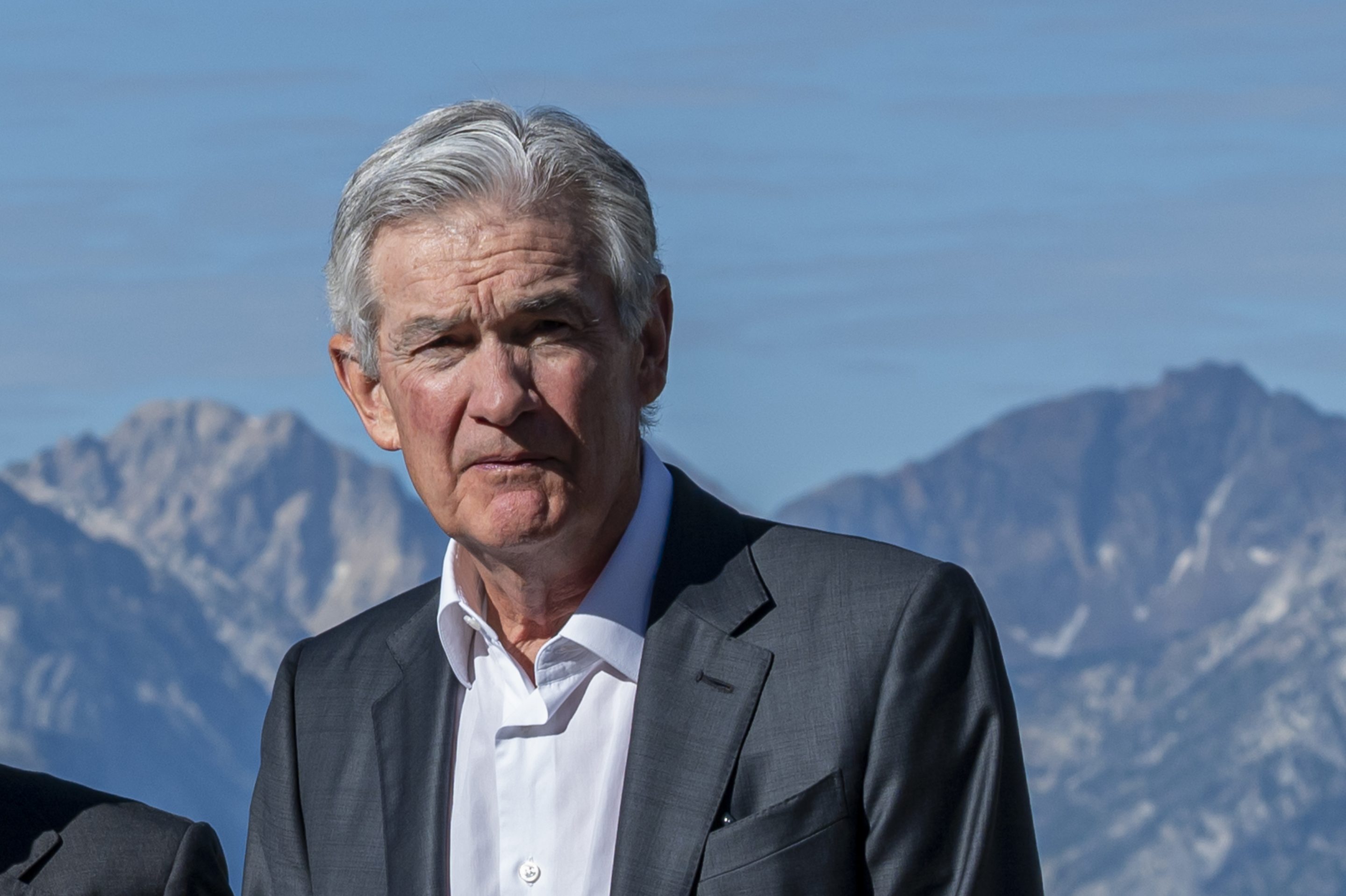 Jerome Powell, chairman of the US Federal Reserve, at the Jackson Hole economic symposium in Moran, Wyoming, US, on Friday, Aug. 25, 2023.
