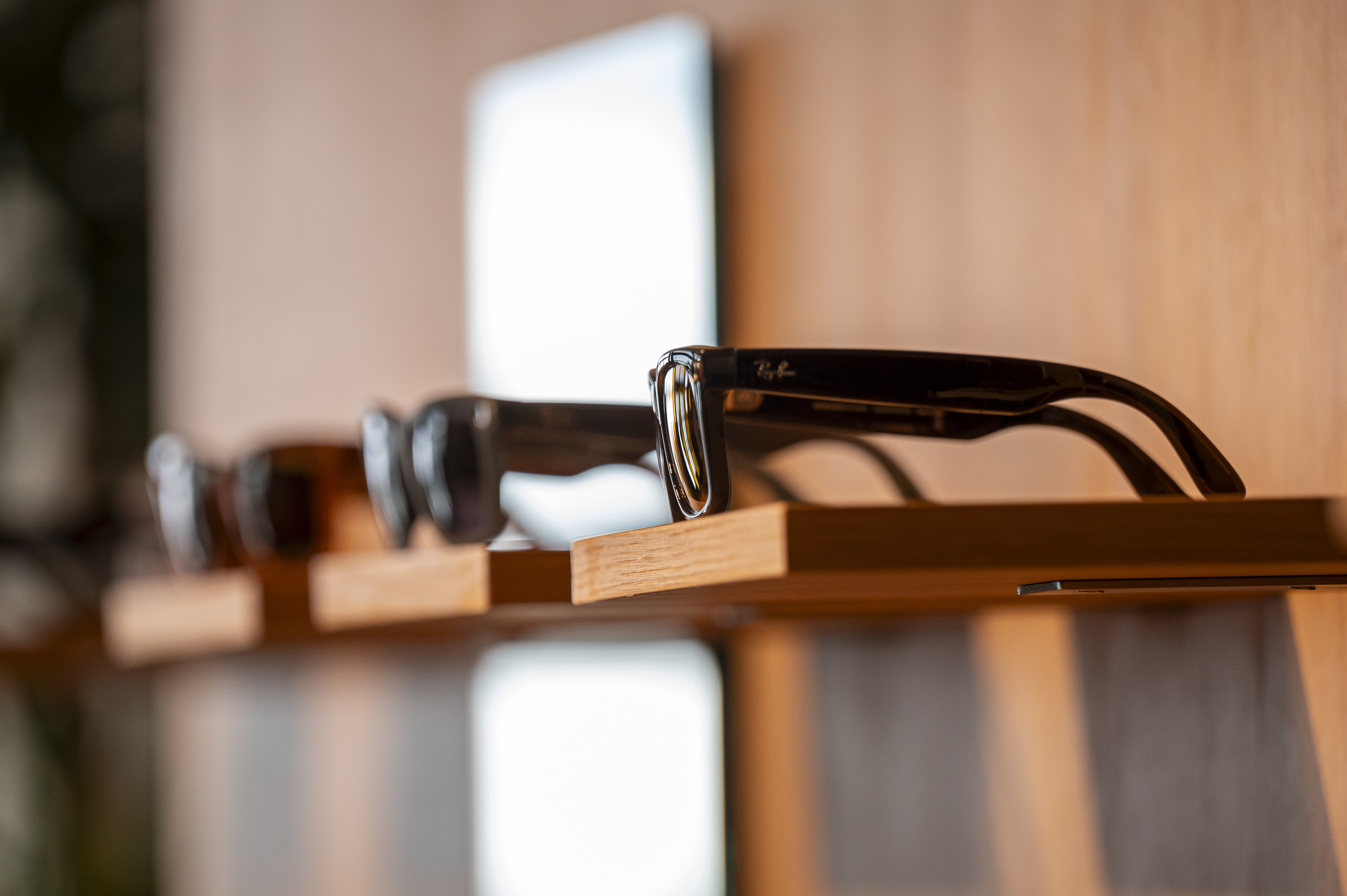 Pairs of the second generation of Ray-Ban Meta smart glasses in San Francisco, California, on Sept. 18, 2023. 