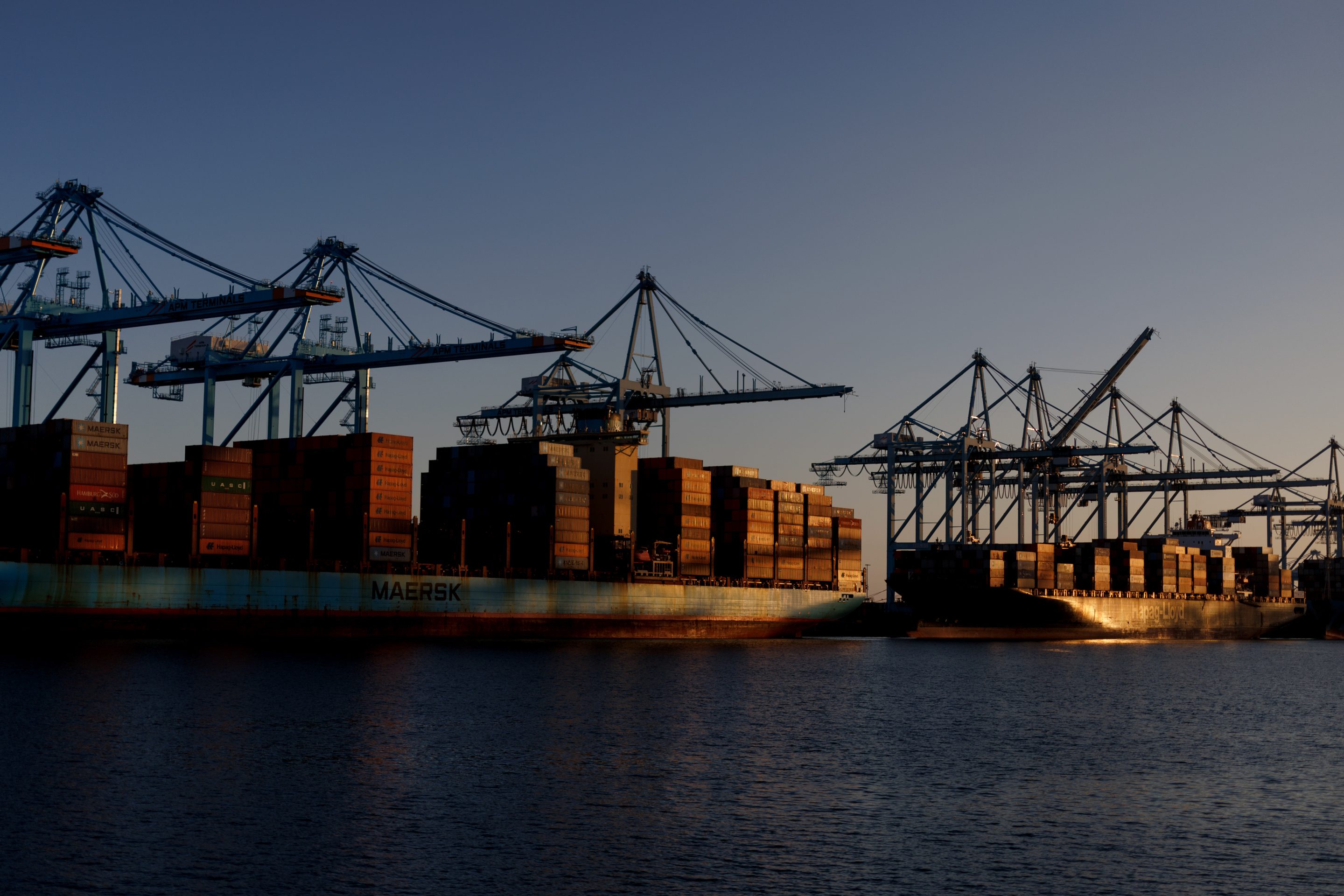 Ships at the Port of Los Angeles on Thursday.